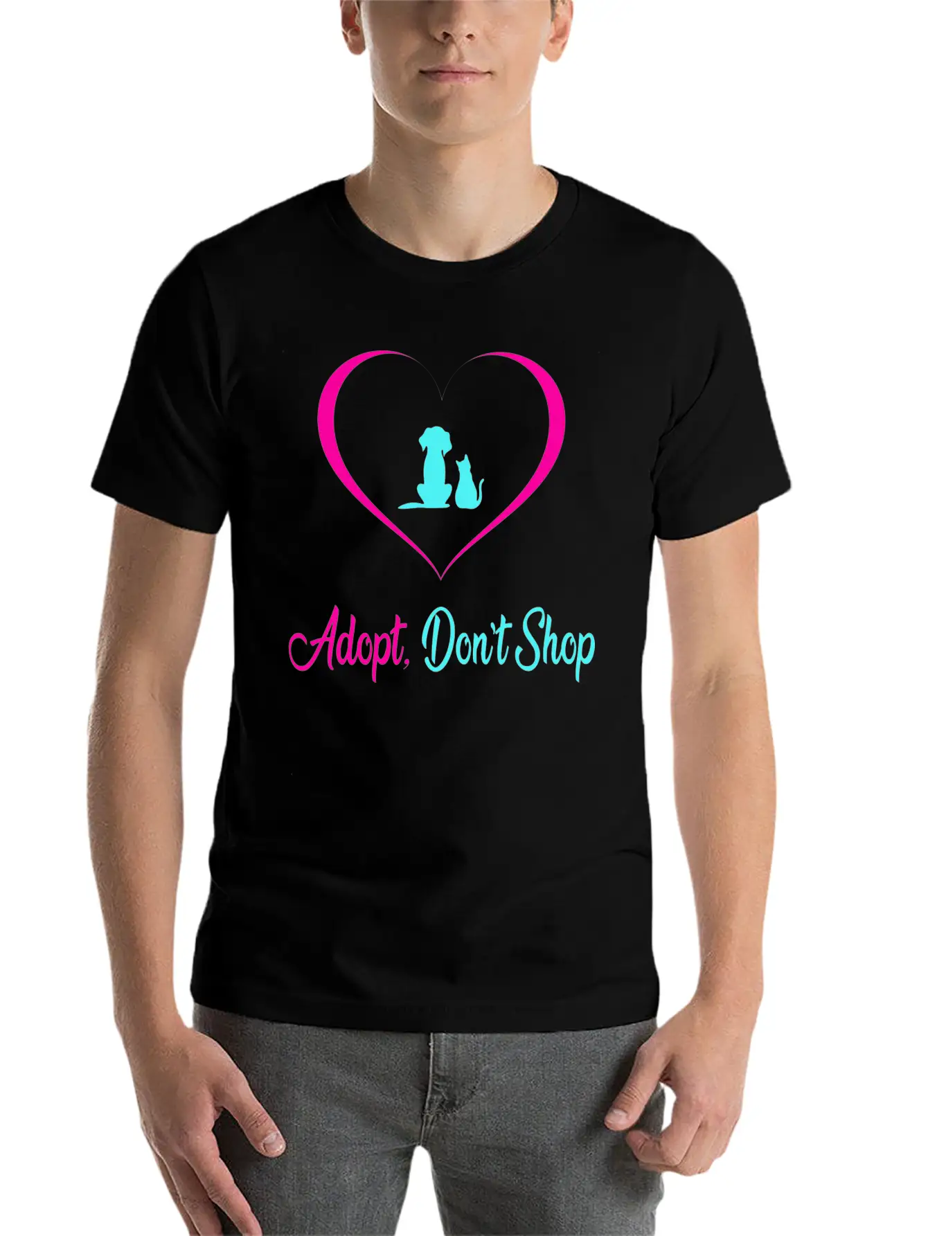 Adopt Dont Shop Dog And Cat Pet Rescues Modern Fit Casual T-Shirt – Clean And Versatile Design