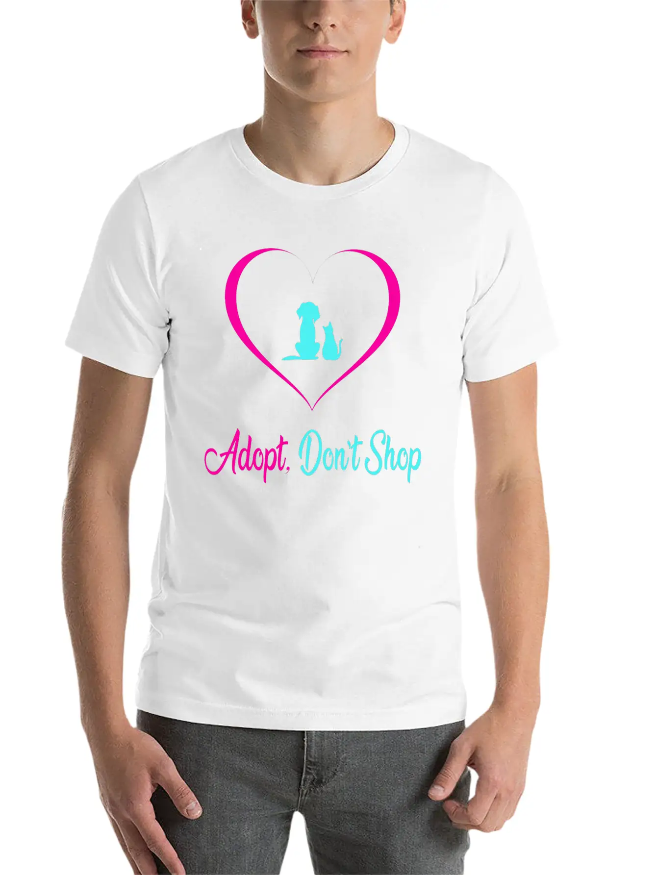 Adopt Dont Shop Dog And Cat Pet Rescues Modern Fit Casual T-Shirt – Clean And Versatile Design