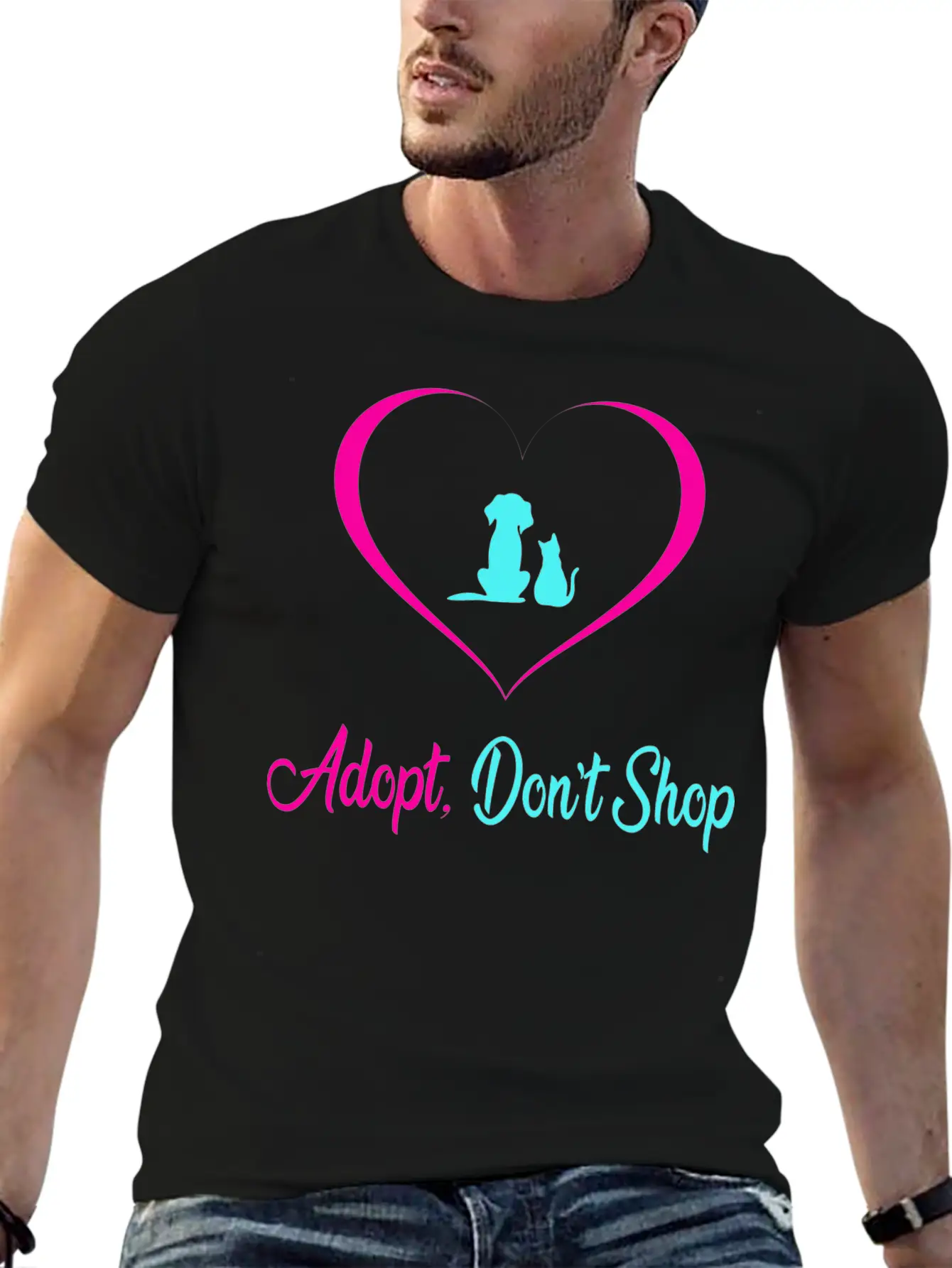 Adopt Dont Shop Dog And Cat Pet Rescues Modern Fit Casual T-Shirt – Clean And Versatile Design