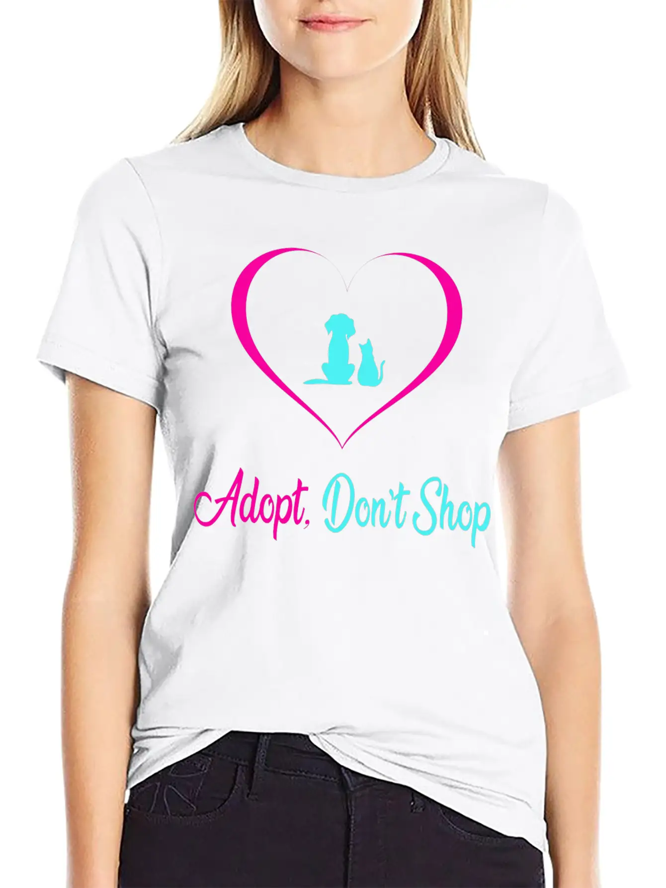 Adopt Dont Shop Dog And Cat Pet Rescues Modern Fit Casual T-Shirt – Clean And Versatile Design