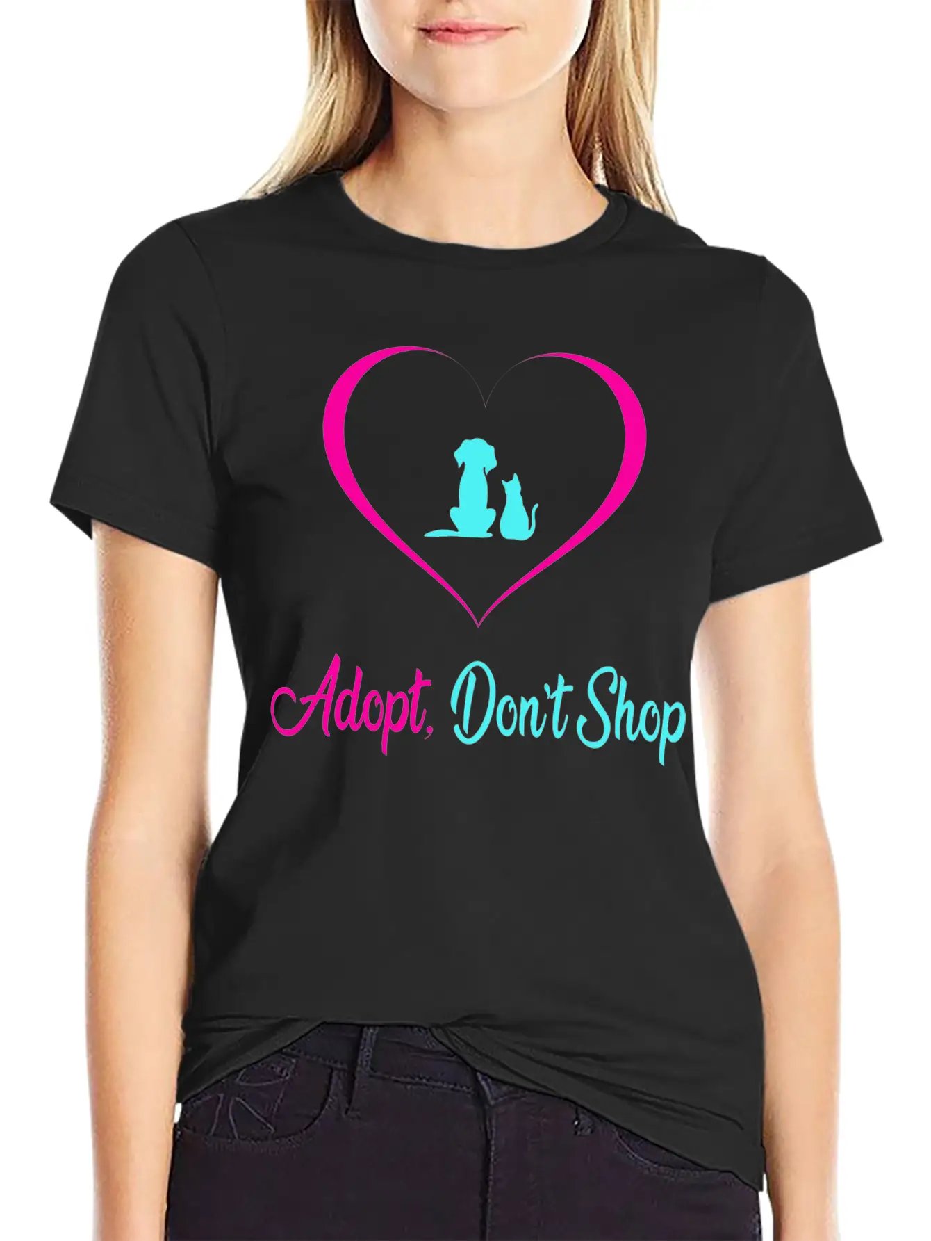 Adopt Dont Shop Dog And Cat Pet Rescues Modern Fit Casual T-Shirt – Clean And Versatile Design