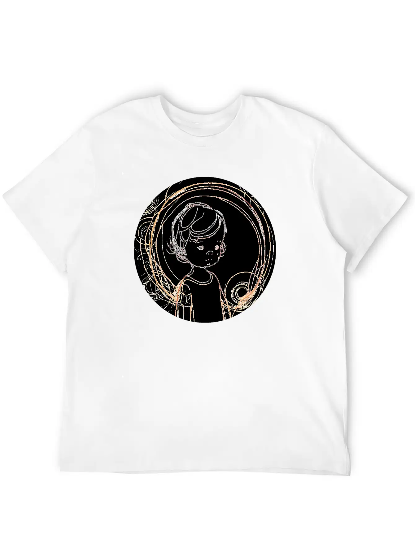 Adorable Line Art Of Kids For Tshirt And Sticker Lightweight Cotton T-Shirt – Daily Comfort Graphic Shirt