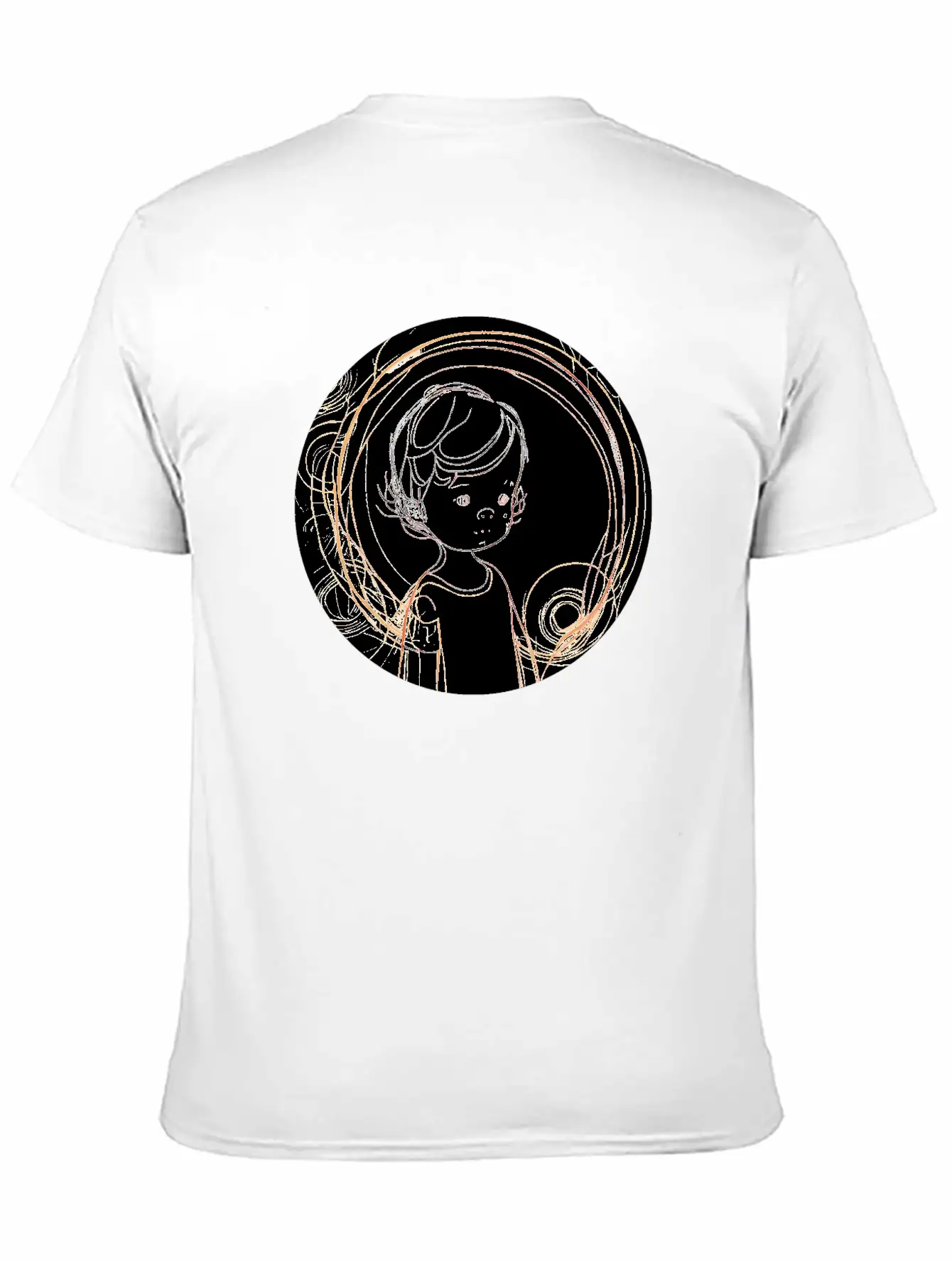 Adorable Line Art Of Kids For Tshirt And Sticker Lightweight Cotton T-Shirt – Daily Comfort Graphic Shirt