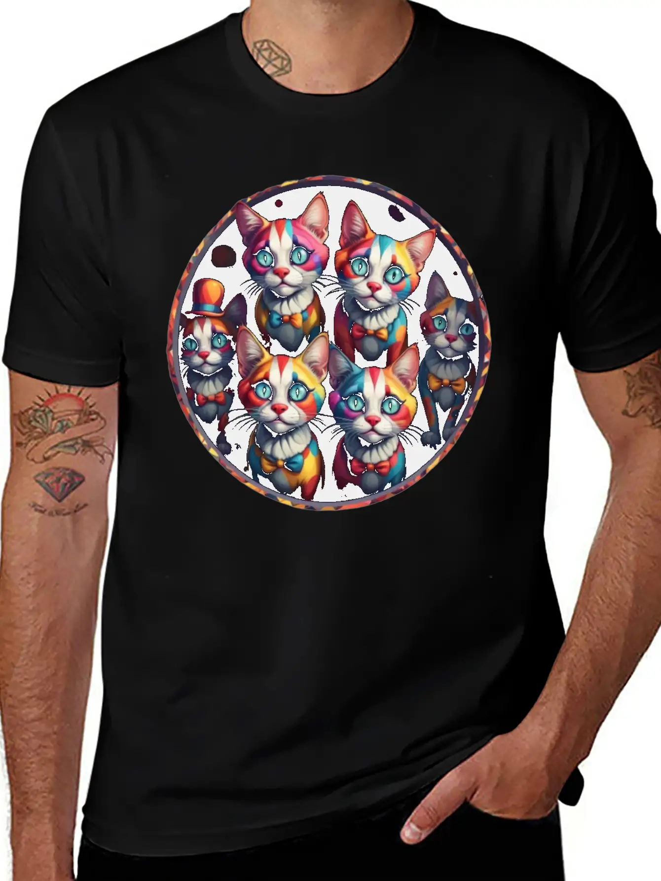 Adorable Sad Clown Cats Soft Cotton Short Sleeve Tee – Unisex Wardrobe Staple