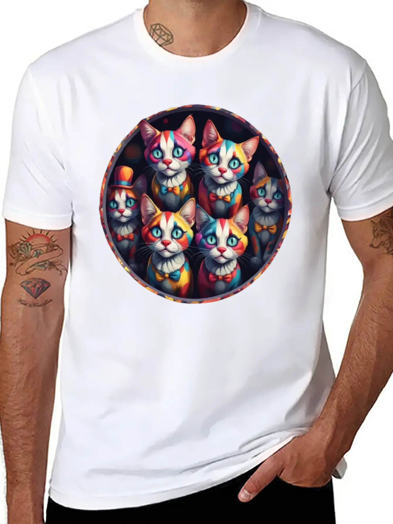 Adorable Sad Clown Cats Soft Cotton Short Sleeve Tee – Unisex Wardrobe Staple