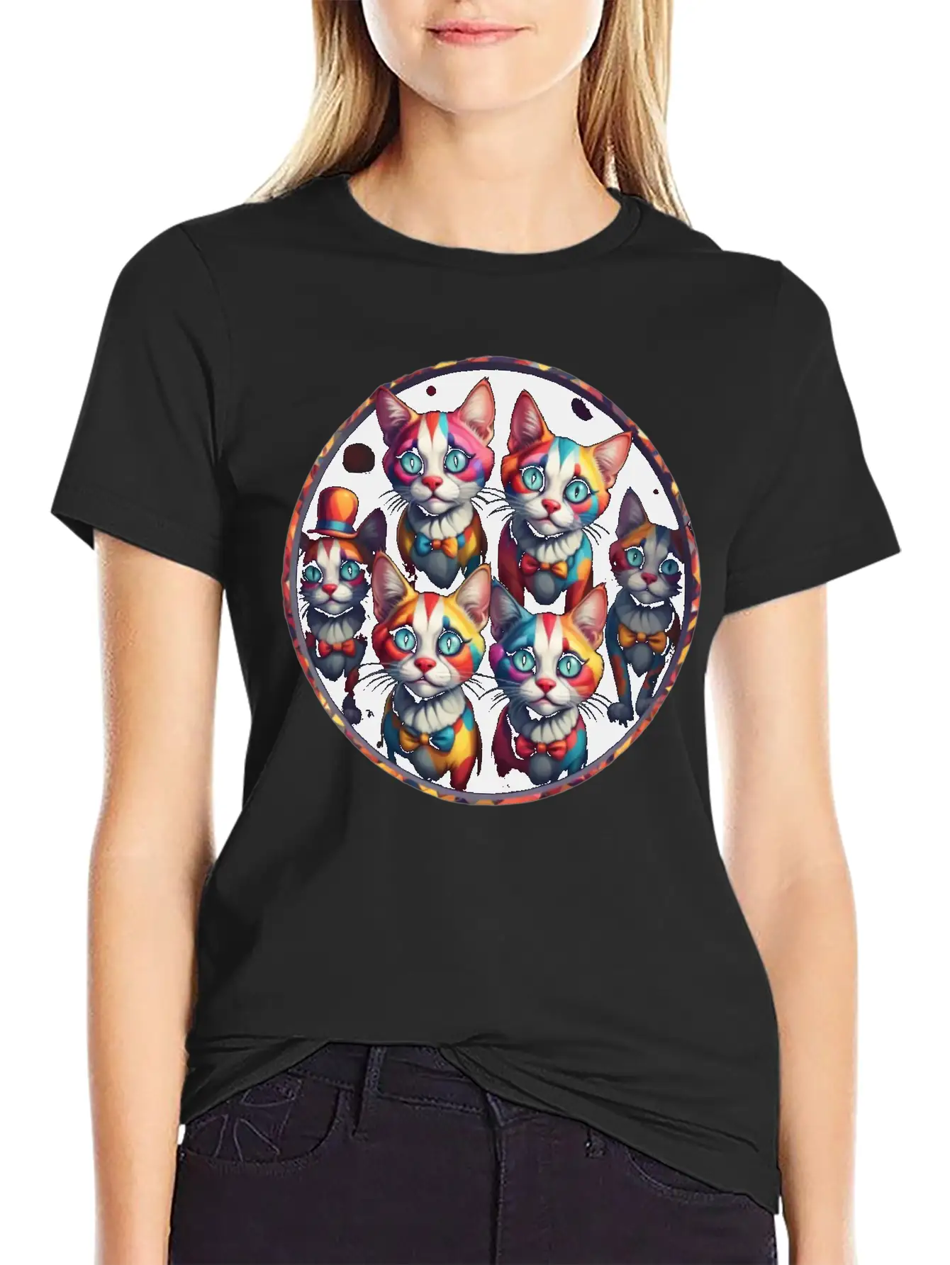 Adorable Sad Clown Cats Soft Cotton Short Sleeve Tee – Unisex Wardrobe Staple