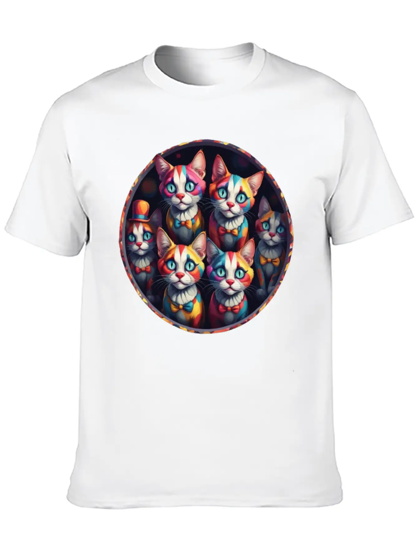 Adorable Sad Clown Cats Soft Cotton Short Sleeve Tee – Unisex Wardrobe Staple