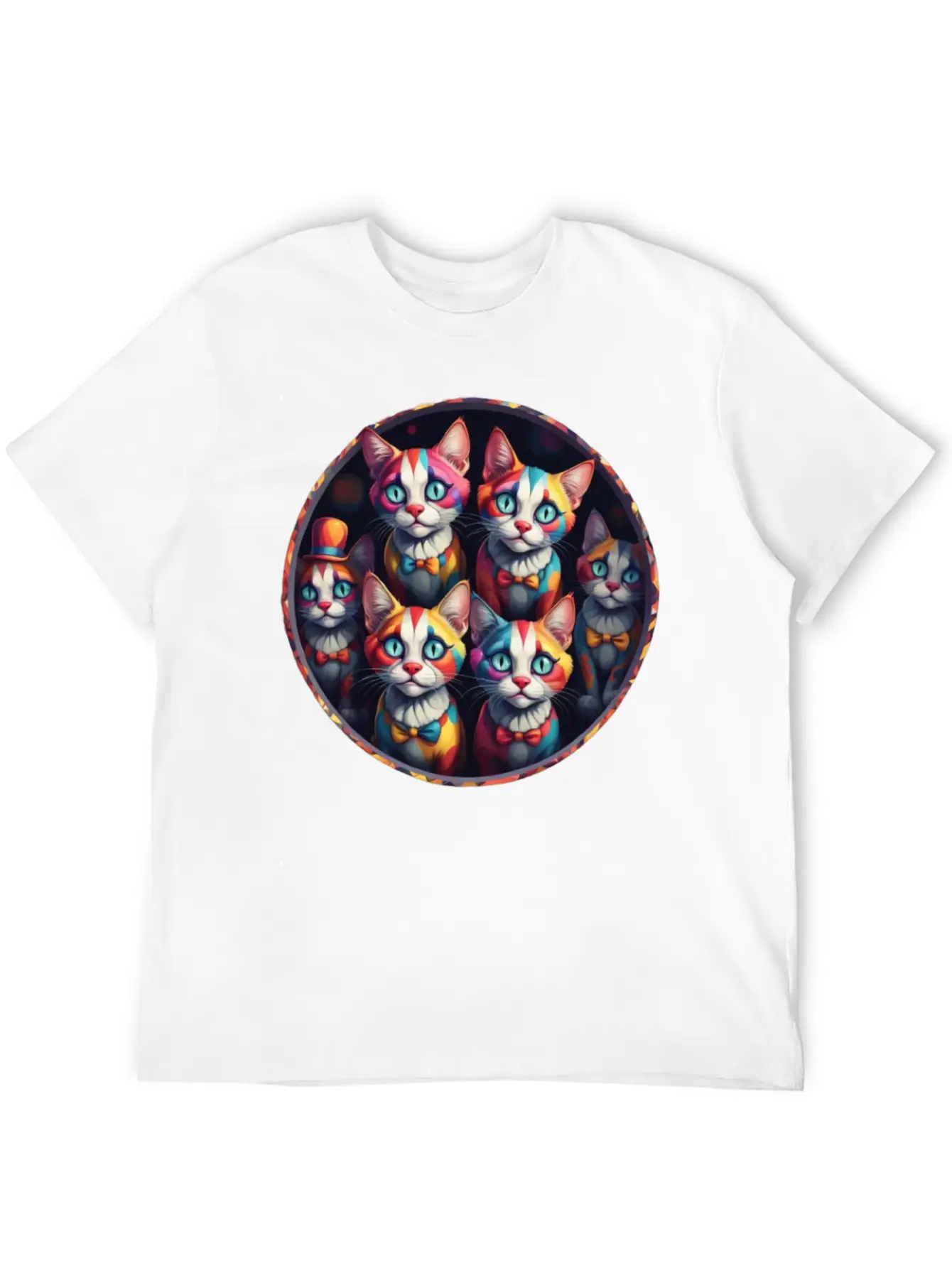 Adorable Sad Clown Cats Soft Cotton Short Sleeve Tee – Unisex Wardrobe Staple