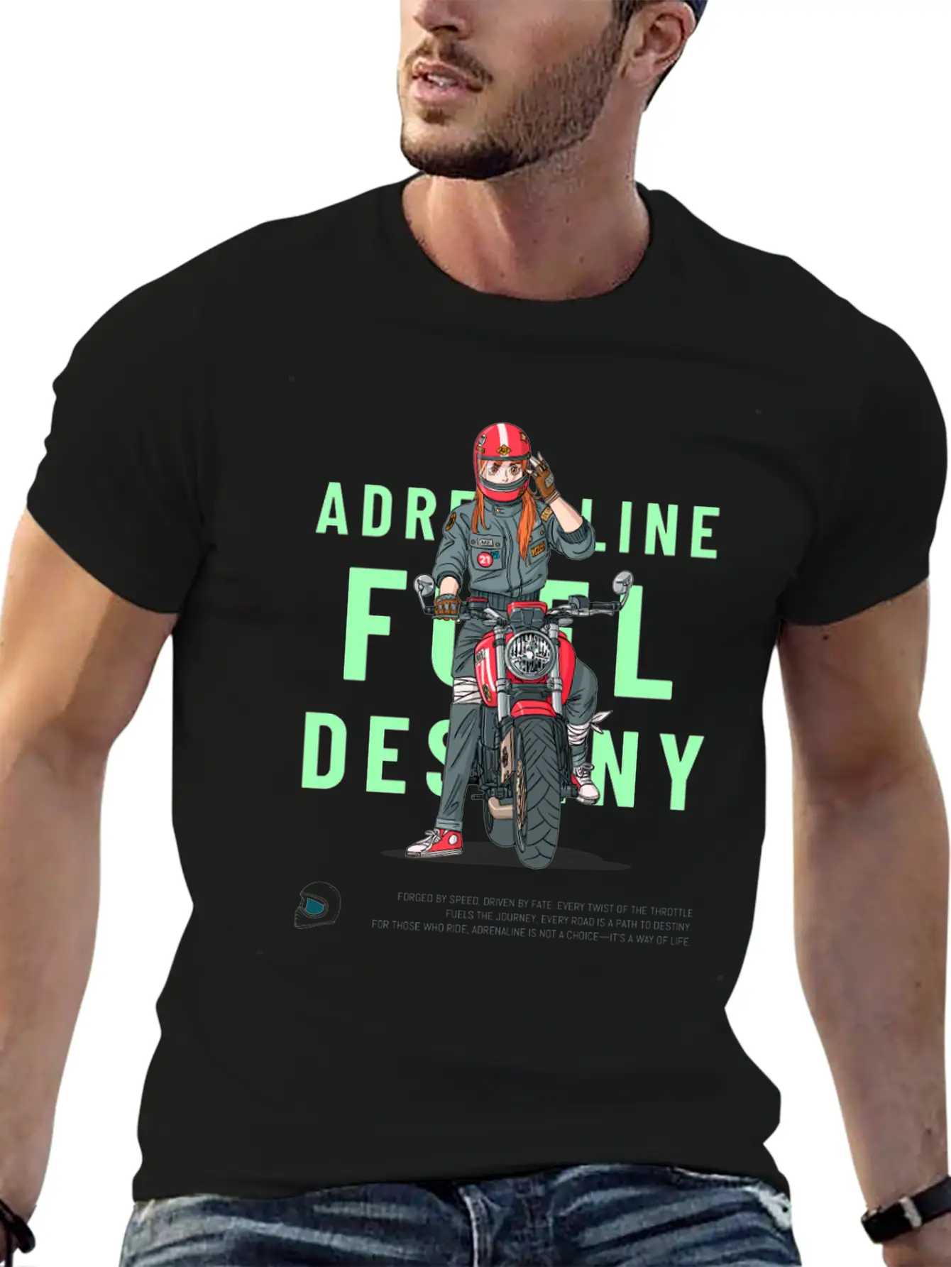 Adrenaline Fuel Destiny – Anime-Inspired Lightweight Cotton T-Shirt – Daily Comfort Graphic Shirt