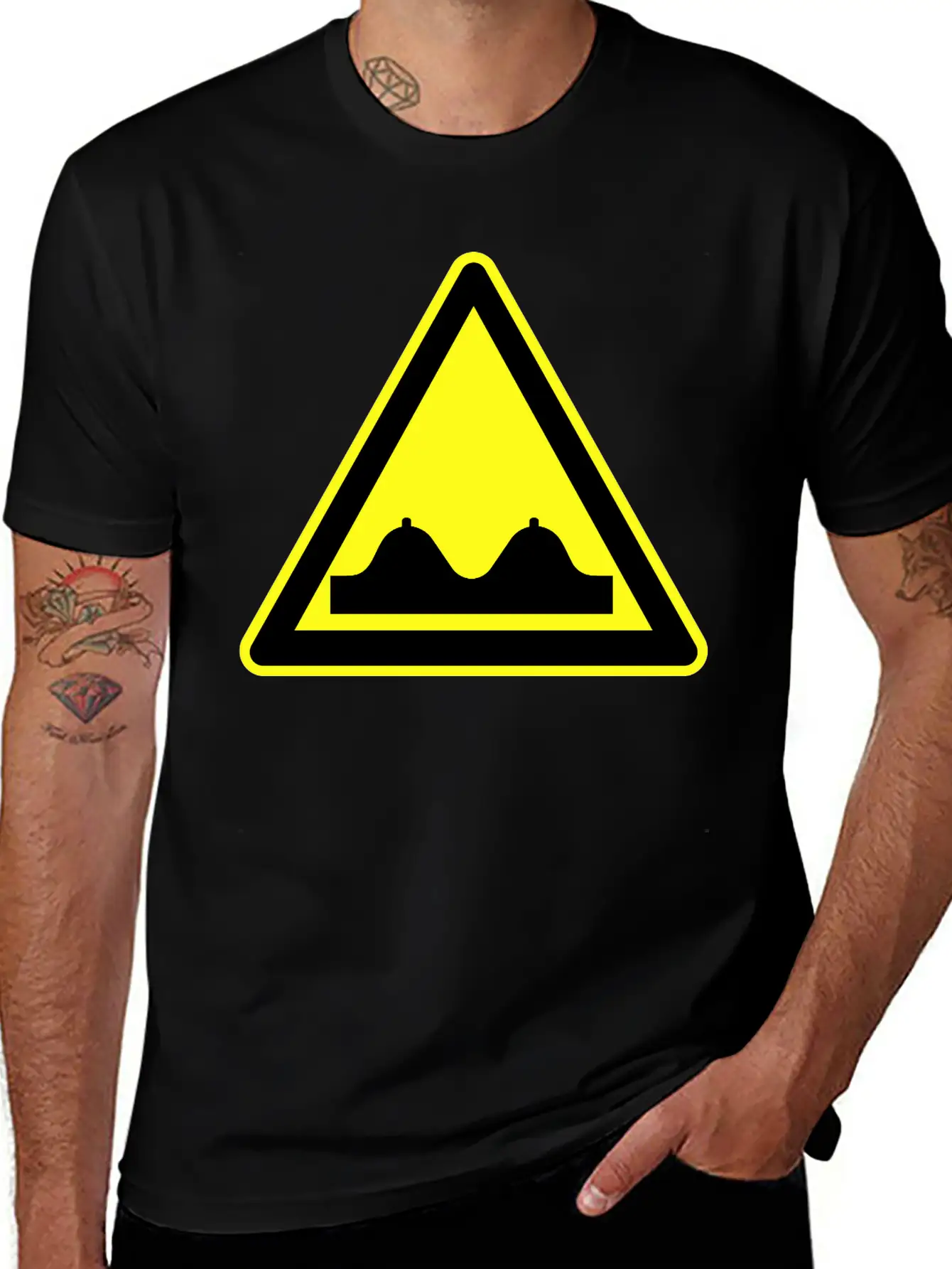 Adult Content Warning Sign Modern Fit Casual T-Shirt ��� Clean And Versatile Design