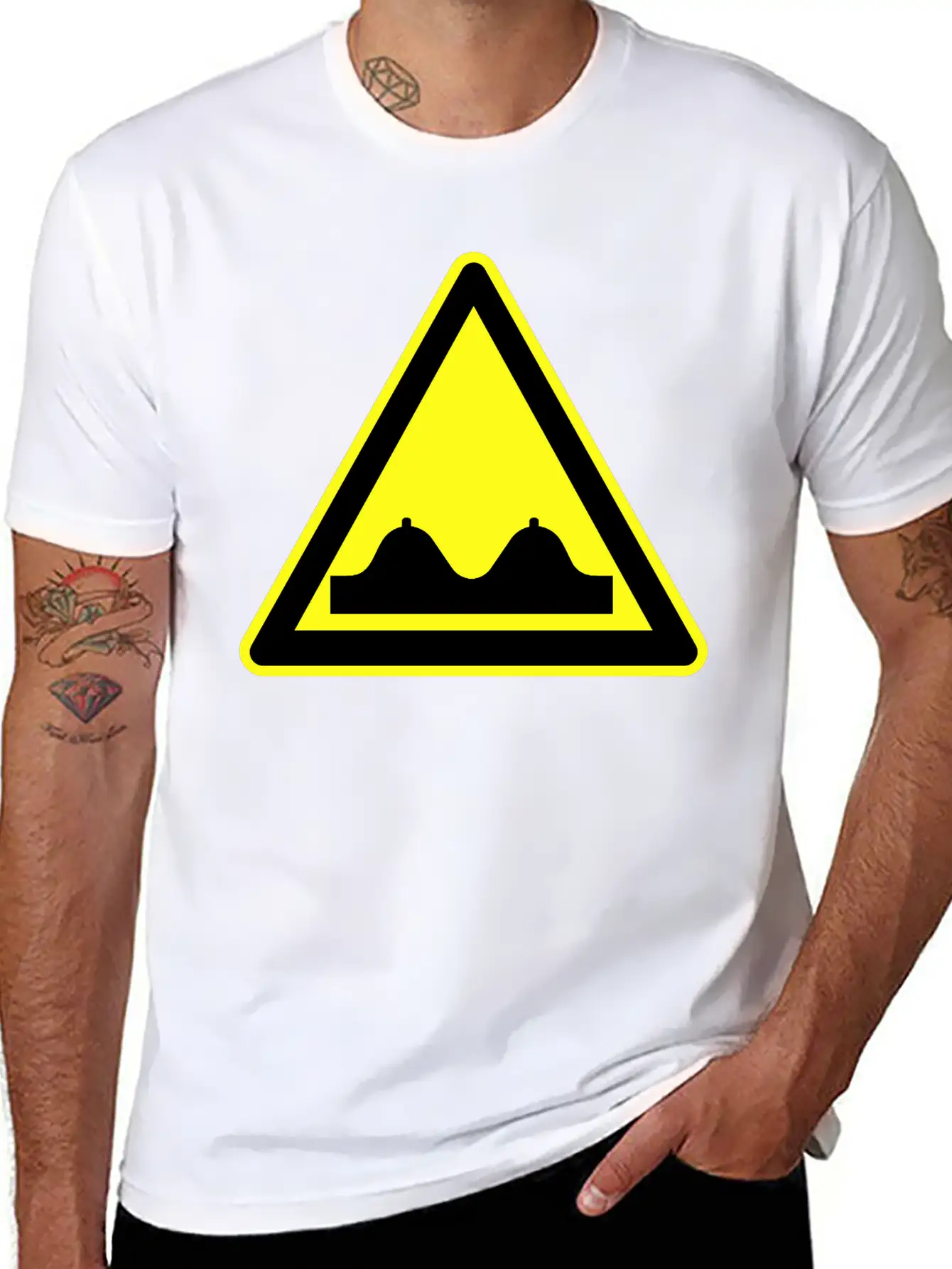 Adult Content Warning Sign Modern Fit Casual T-Shirt ��� Clean And Versatile Design