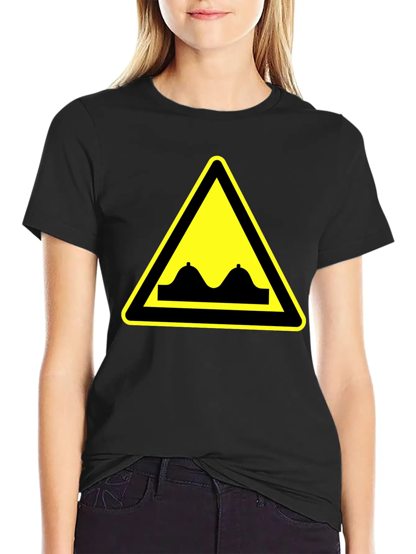 Adult Content Warning Sign Modern Fit Casual T-Shirt ��� Clean And Versatile Design