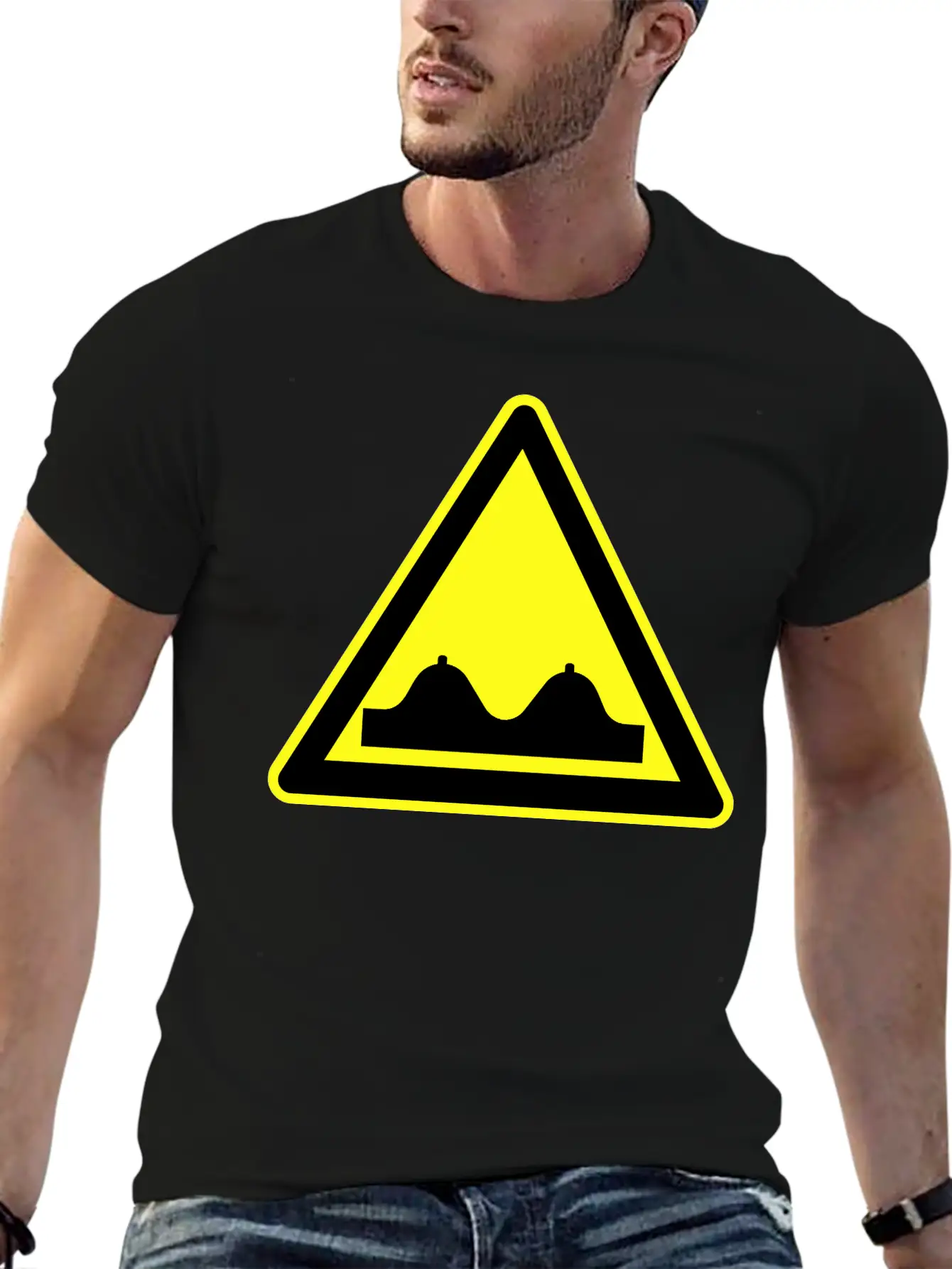 Adult Content Warning Sign Modern Fit Casual T-Shirt ��� Clean And Versatile Design