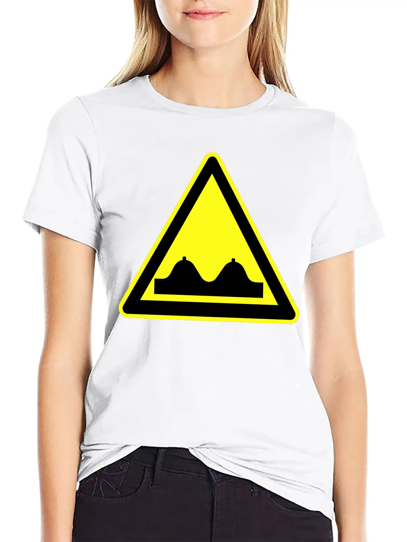 Adult Content Warning Sign Modern Fit Casual T-Shirt ��� Clean And Versatile Design