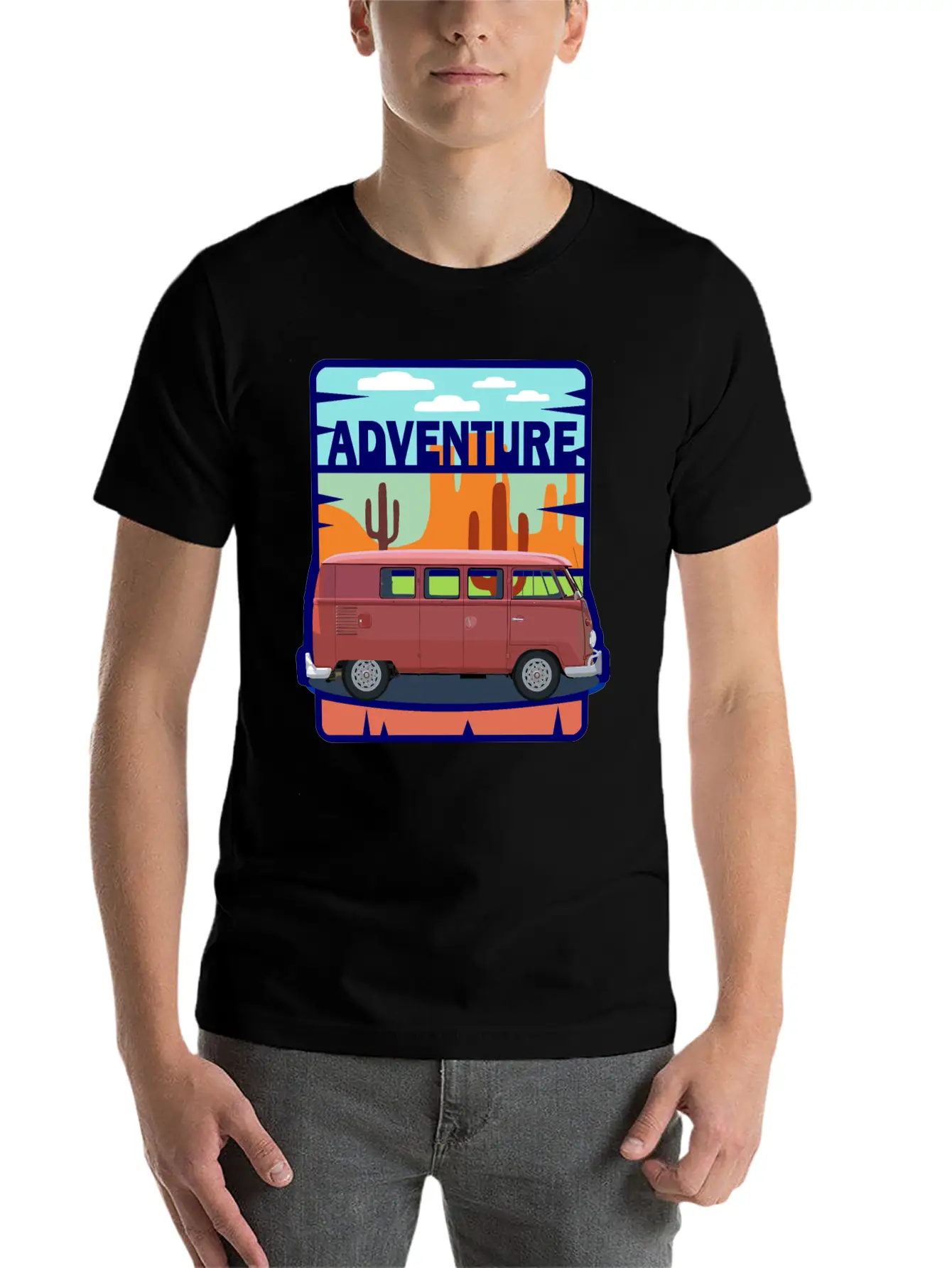 Adventure Van In The Desert In Pastel Colors Soft Cotton Short Sleeve Tee – Unisex Wardrobe Staple