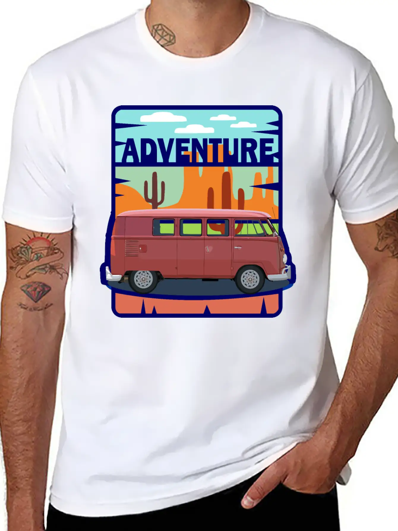 Adventure Van In The Desert In Pastel Colors Soft Cotton Short Sleeve Tee – Unisex Wardrobe Staple