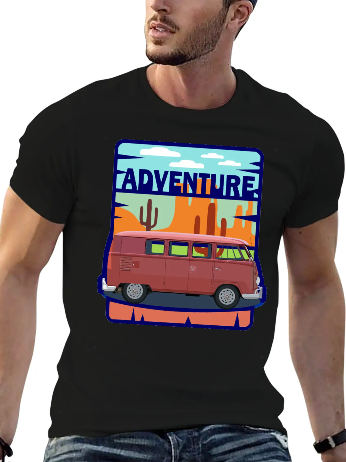 Adventure Van In The Desert In Pastel Colors Soft Cotton Short Sleeve Tee – Unisex Wardrobe Staple