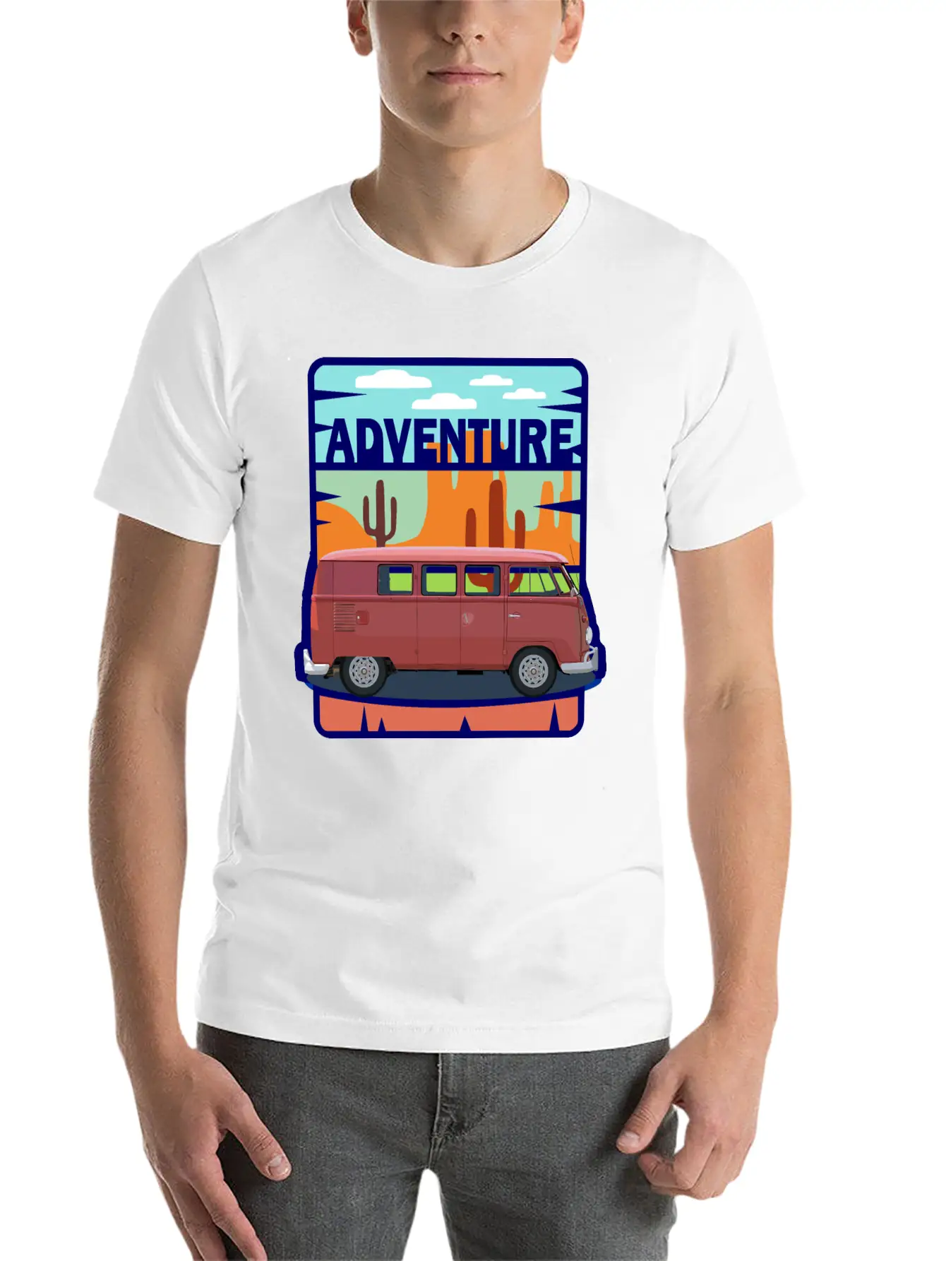 Adventure Van In The Desert In Pastel Colors Soft Cotton Short Sleeve Tee – Unisex Wardrobe Staple