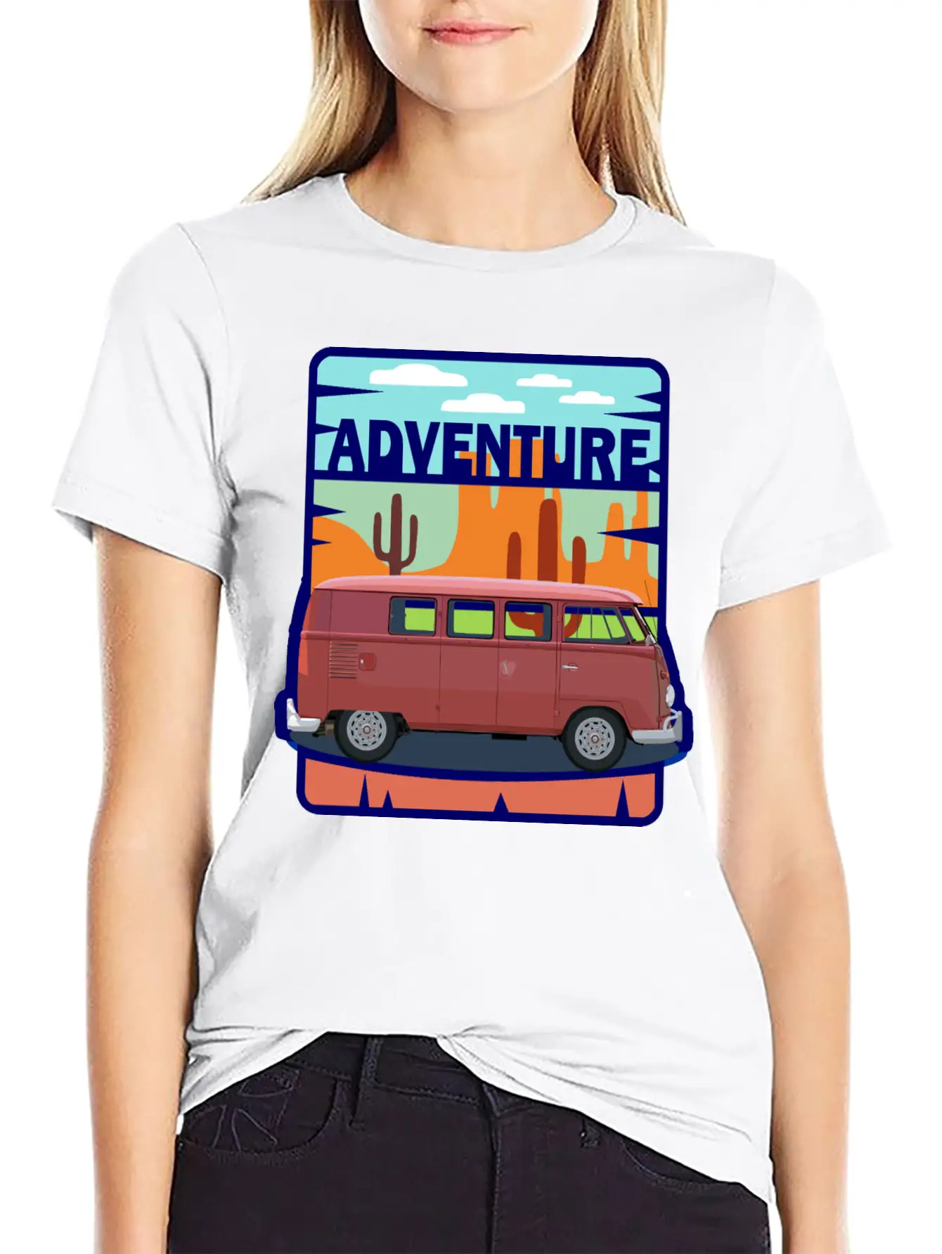Adventure Van In The Desert In Pastel Colors Soft Cotton Short Sleeve Tee – Unisex Wardrobe Staple