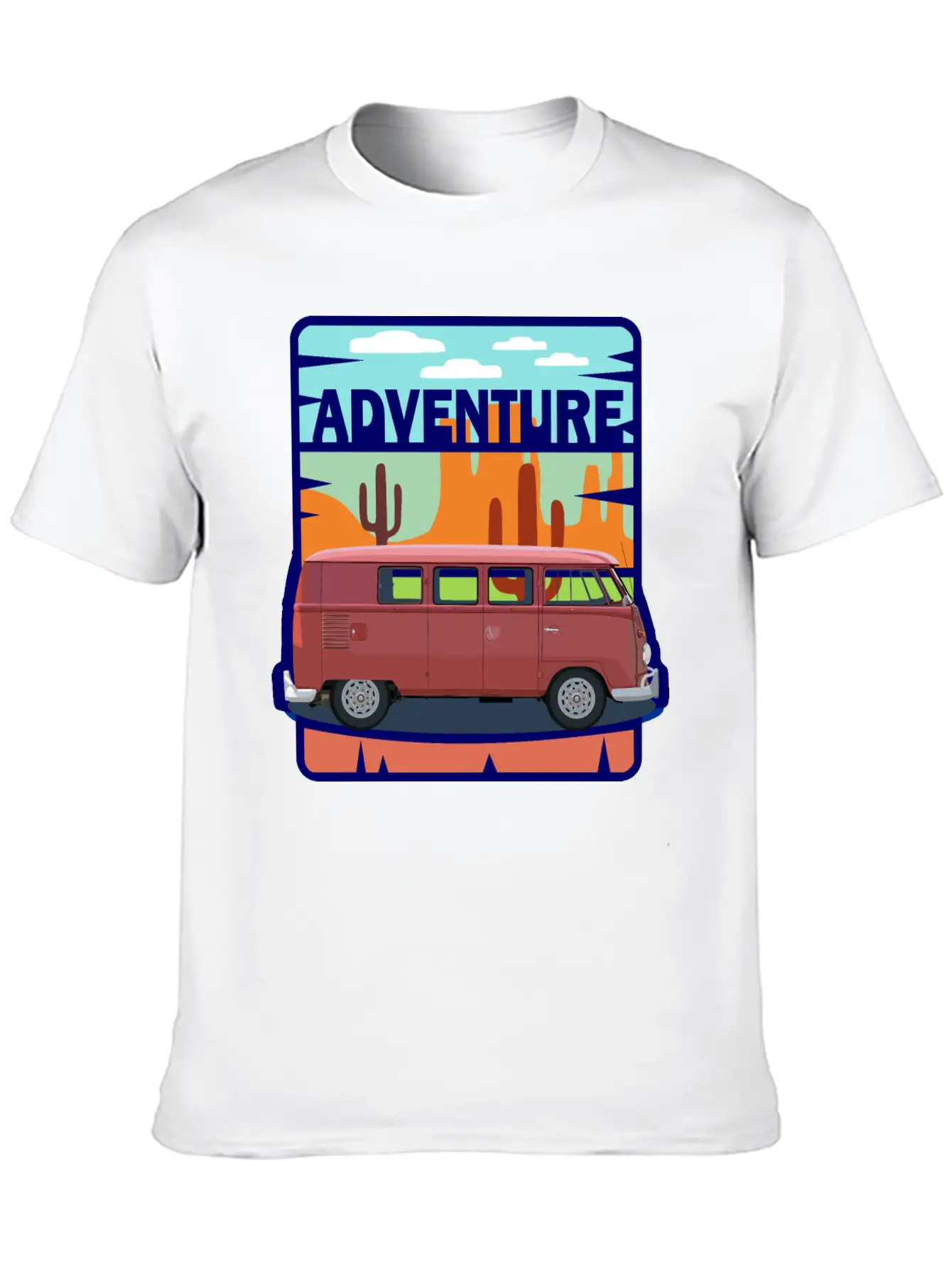 Adventure Van In The Desert In Pastel Colors Soft Cotton Short Sleeve Tee – Unisex Wardrobe Staple