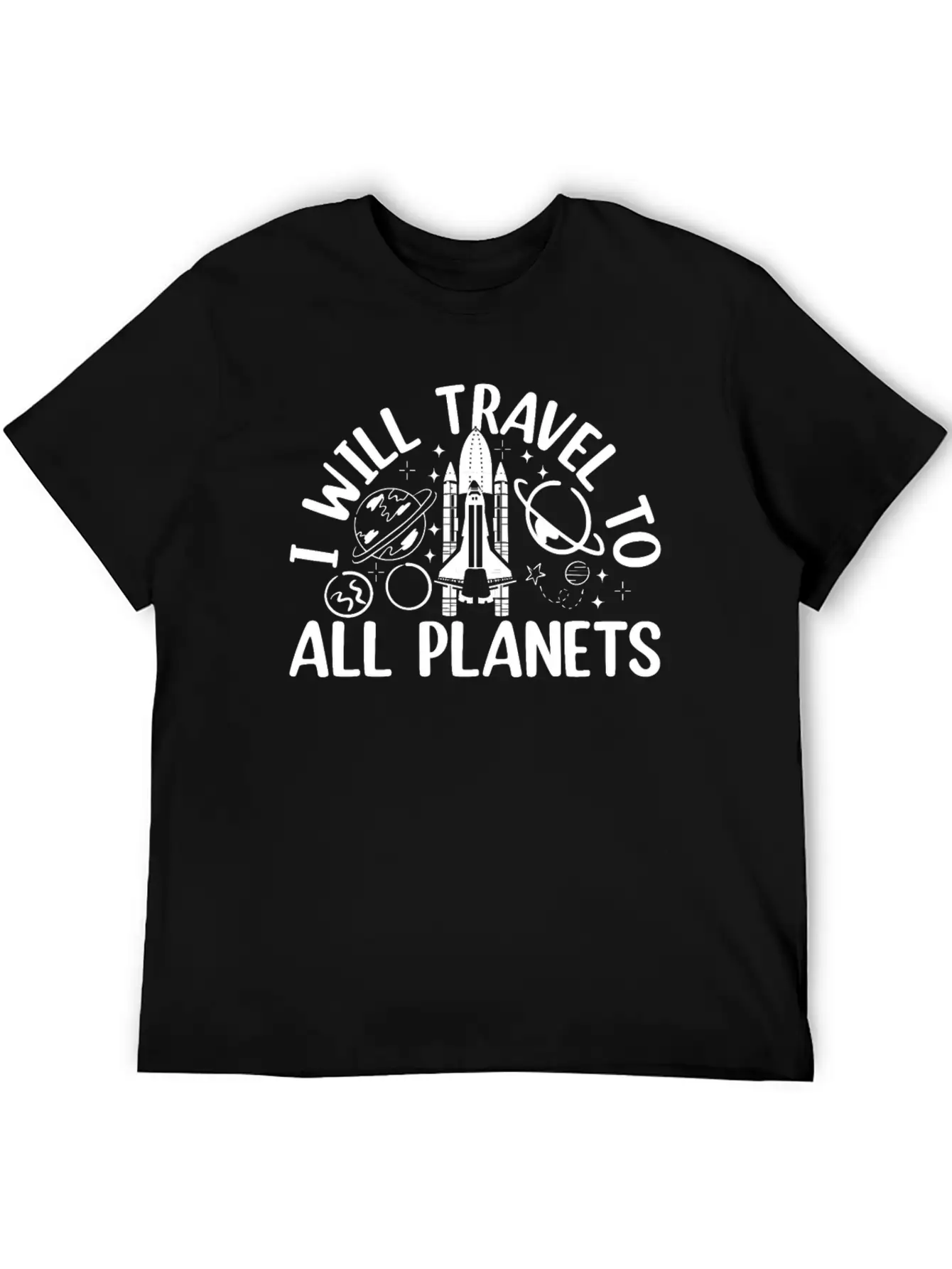 Aerospace Space Travel - I Will Travel To All Plan Basic Graphic T-Shirt – Daily Comfort In Soft Cotton