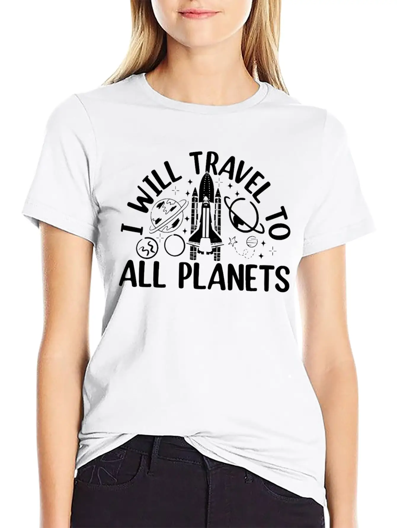 Aerospace Space Travel - I Will Travel To All Plan Basic Graphic T-Shirt – Daily Comfort In Soft Cotton