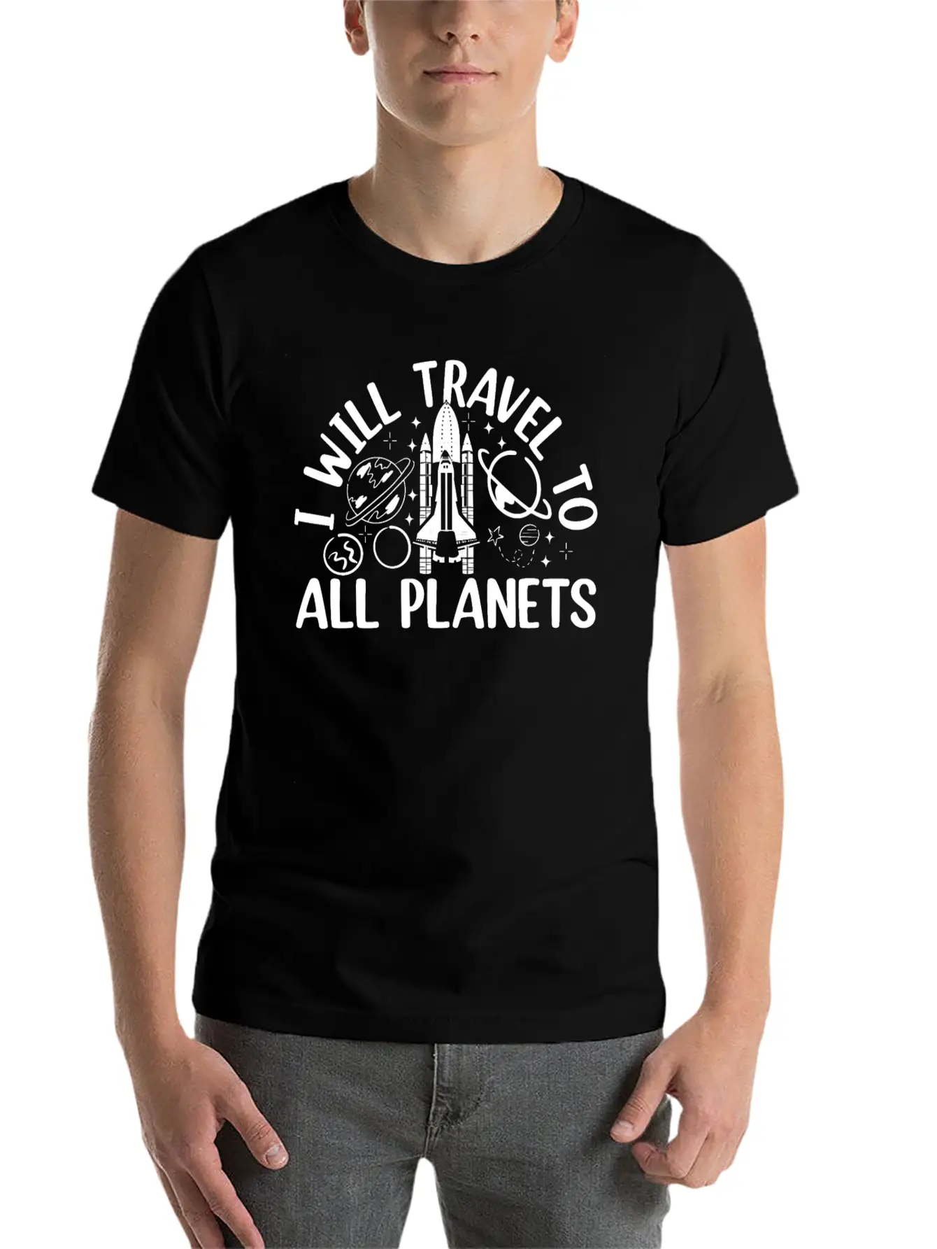 Aerospace Space Travel - I Will Travel To All Plan Basic Graphic T-Shirt – Daily Comfort In Soft Cotton