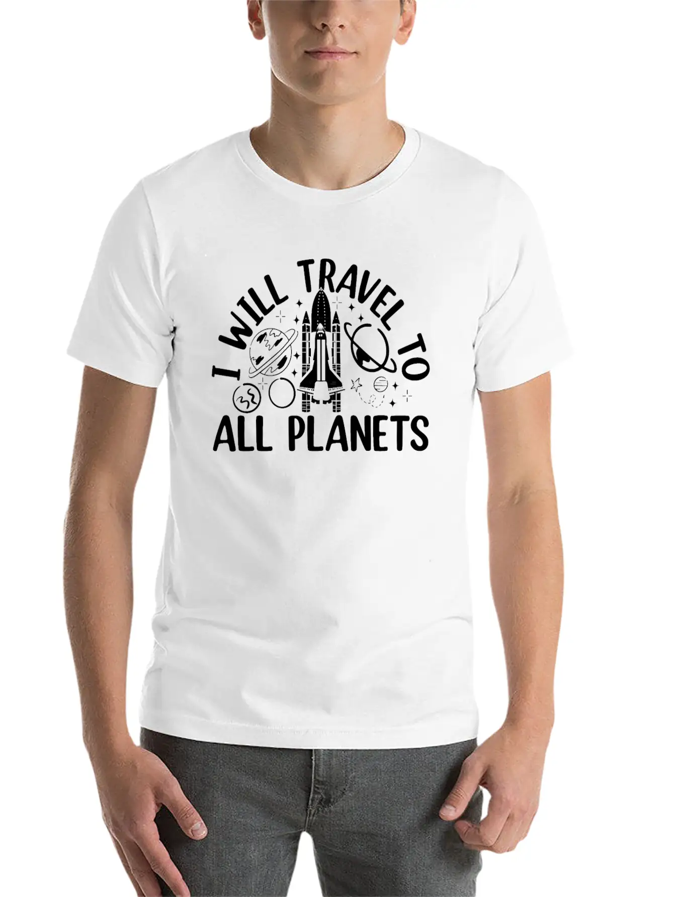 Aerospace Space Travel - I Will Travel To All Plan Basic Graphic T-Shirt – Daily Comfort In Soft Cotton