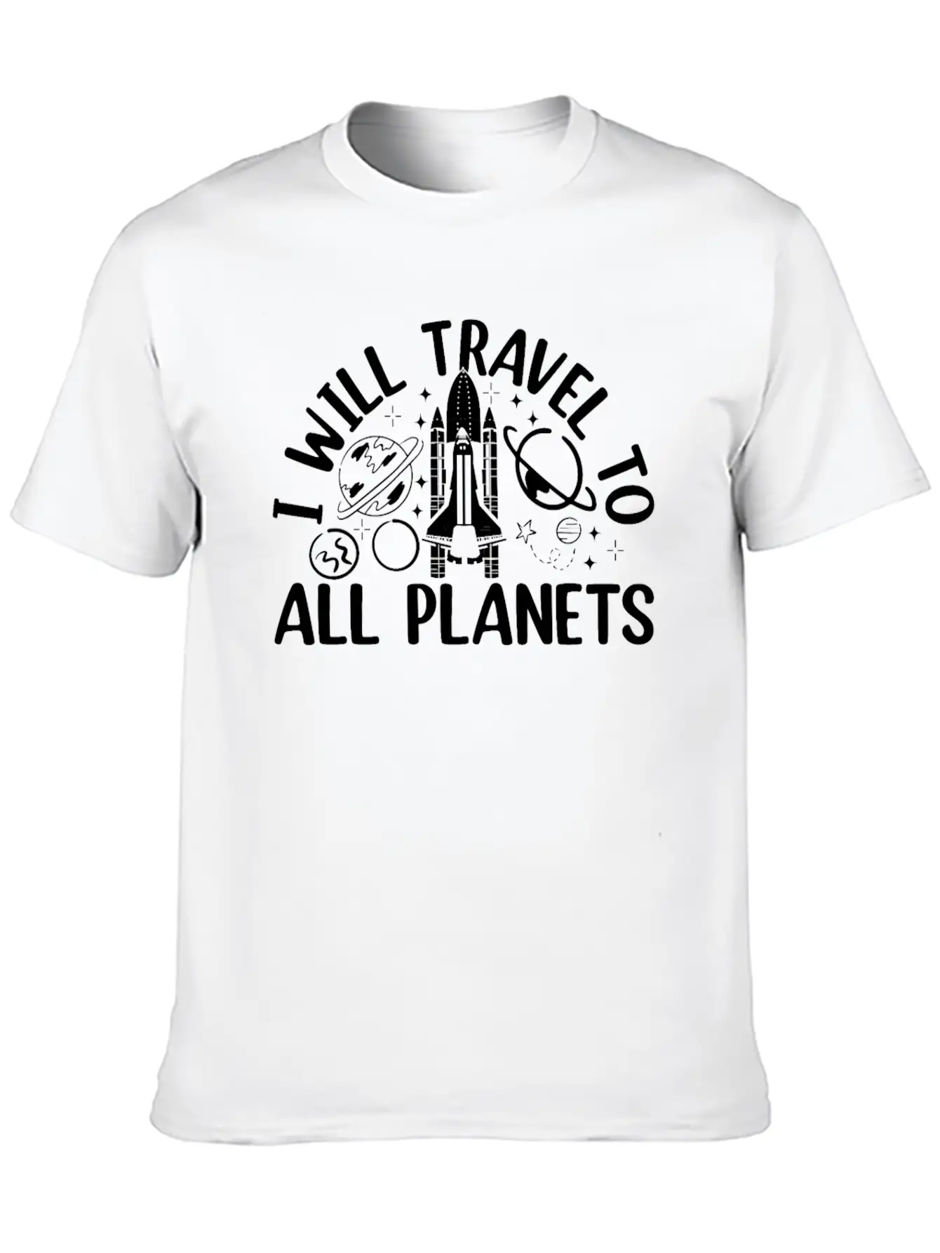 Aerospace Space Travel - I Will Travel To All Plan Basic Graphic T-Shirt – Daily Comfort In Soft Cotton