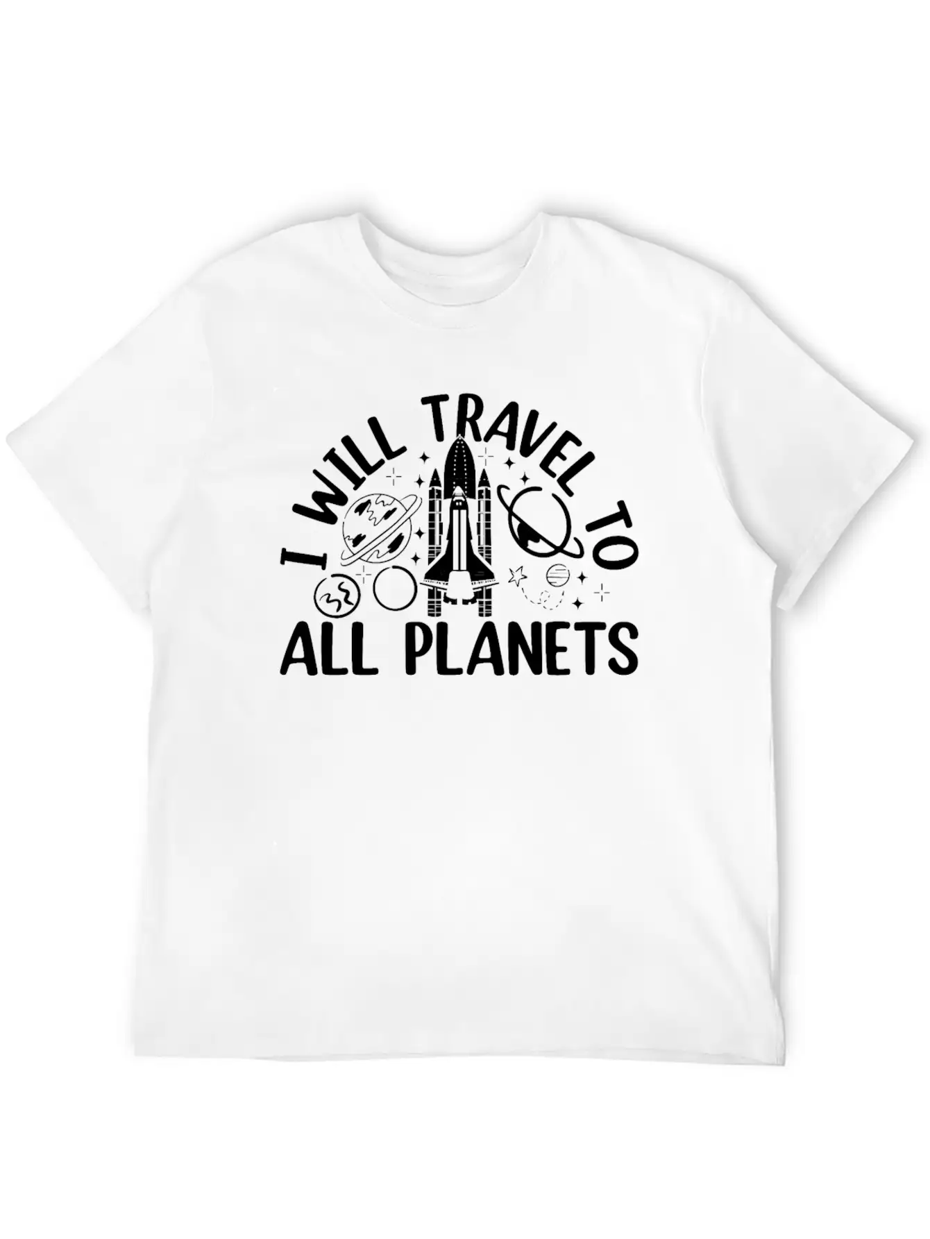 Aerospace Space Travel - I Will Travel To All Plan Basic Graphic T-Shirt – Daily Comfort In Soft Cotton