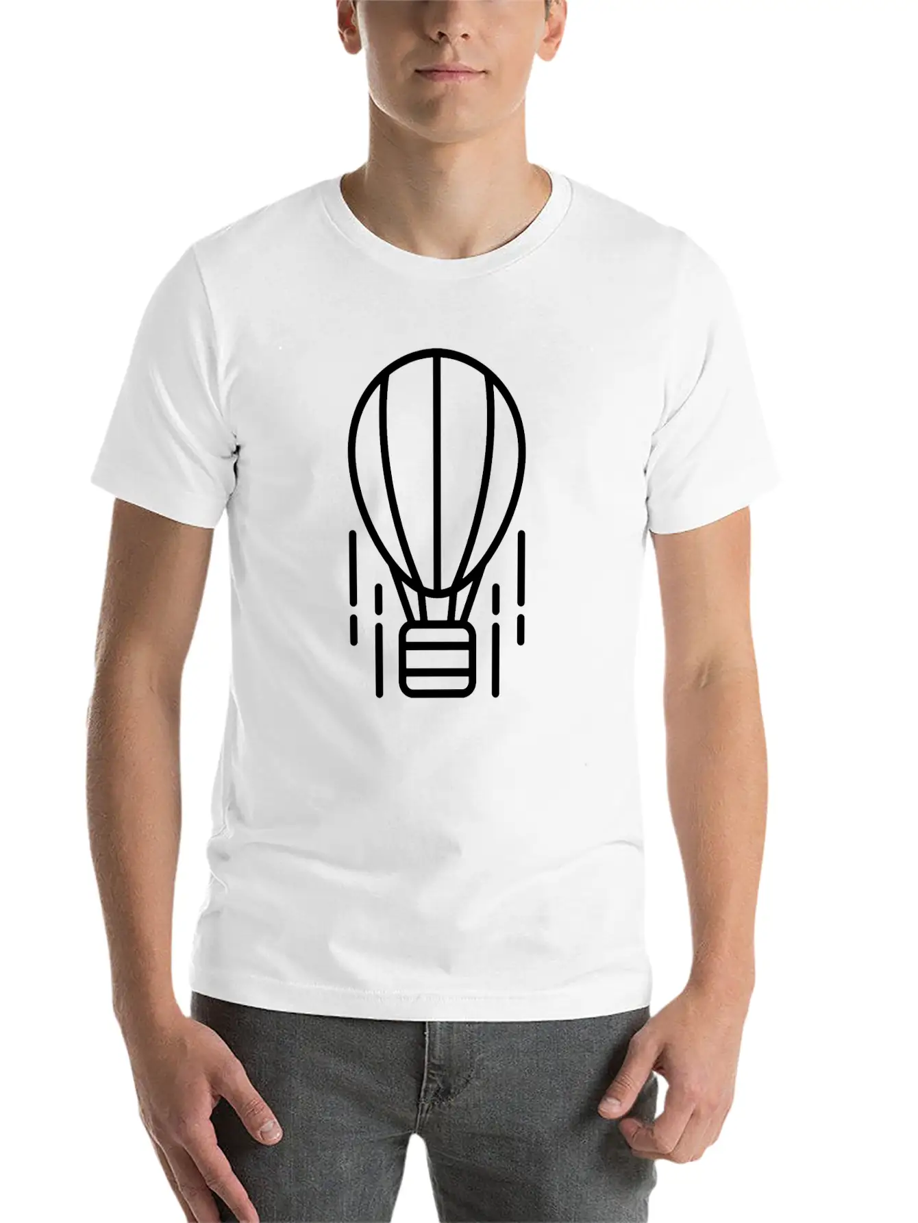 Aerostat Icon Vector Stylish Everyday T-Shirt – Unisex Basic Cotton Tee
