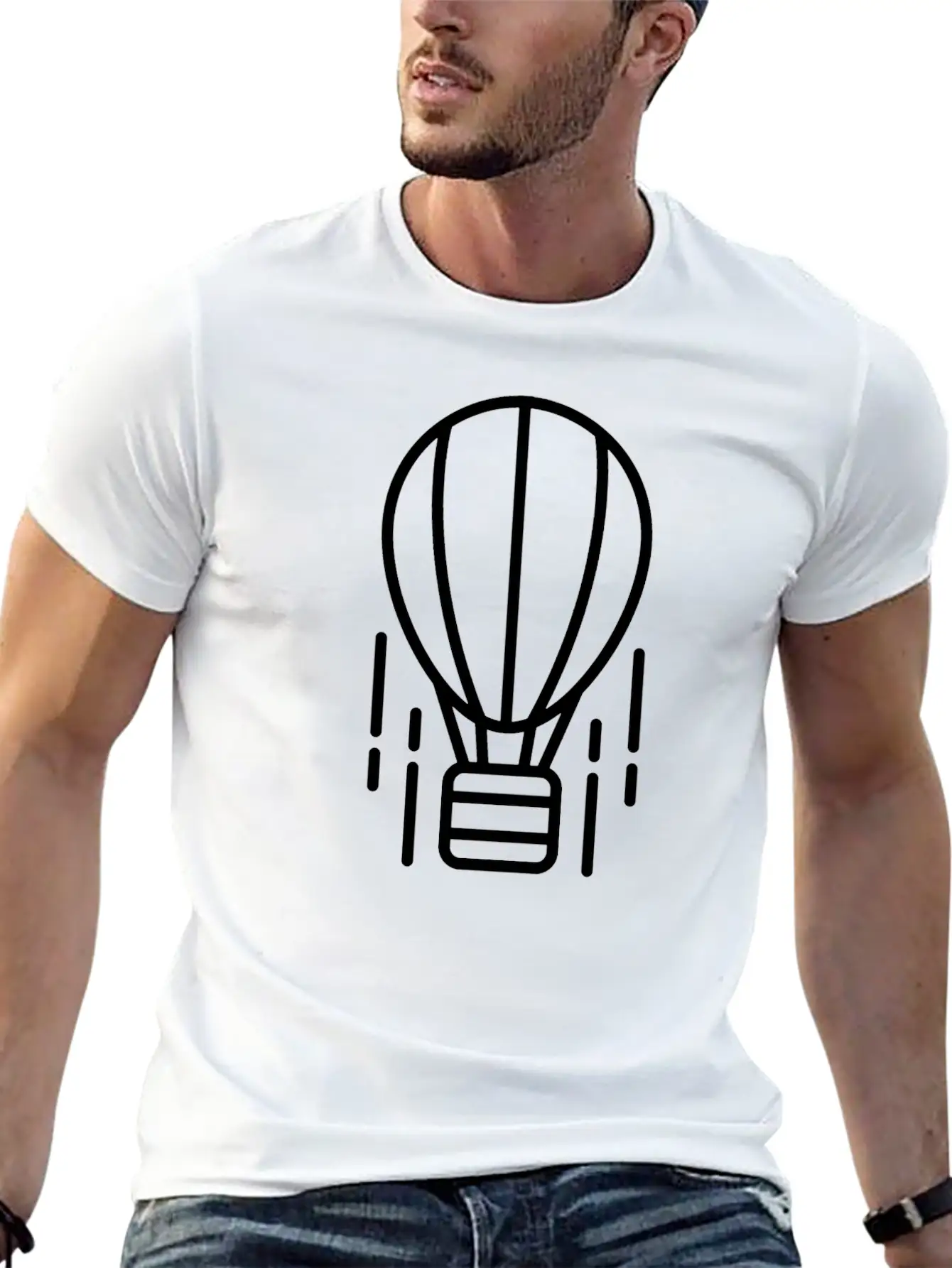 Aerostat Icon Vector Stylish Everyday T-Shirt – Unisex Basic Cotton Tee