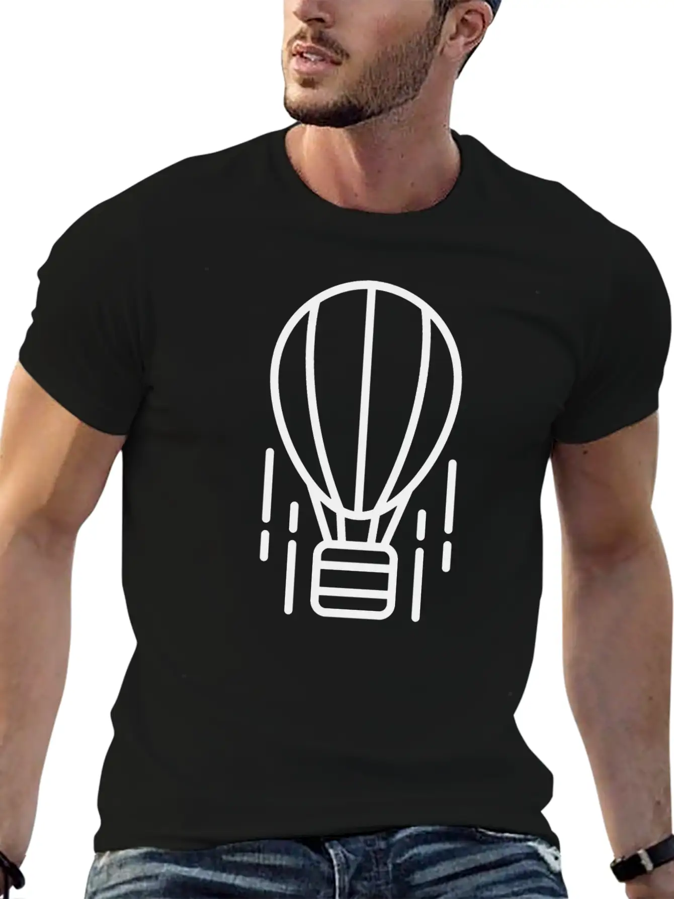 Aerostat Icon Vector Stylish Everyday T-Shirt – Unisex Basic Cotton Tee