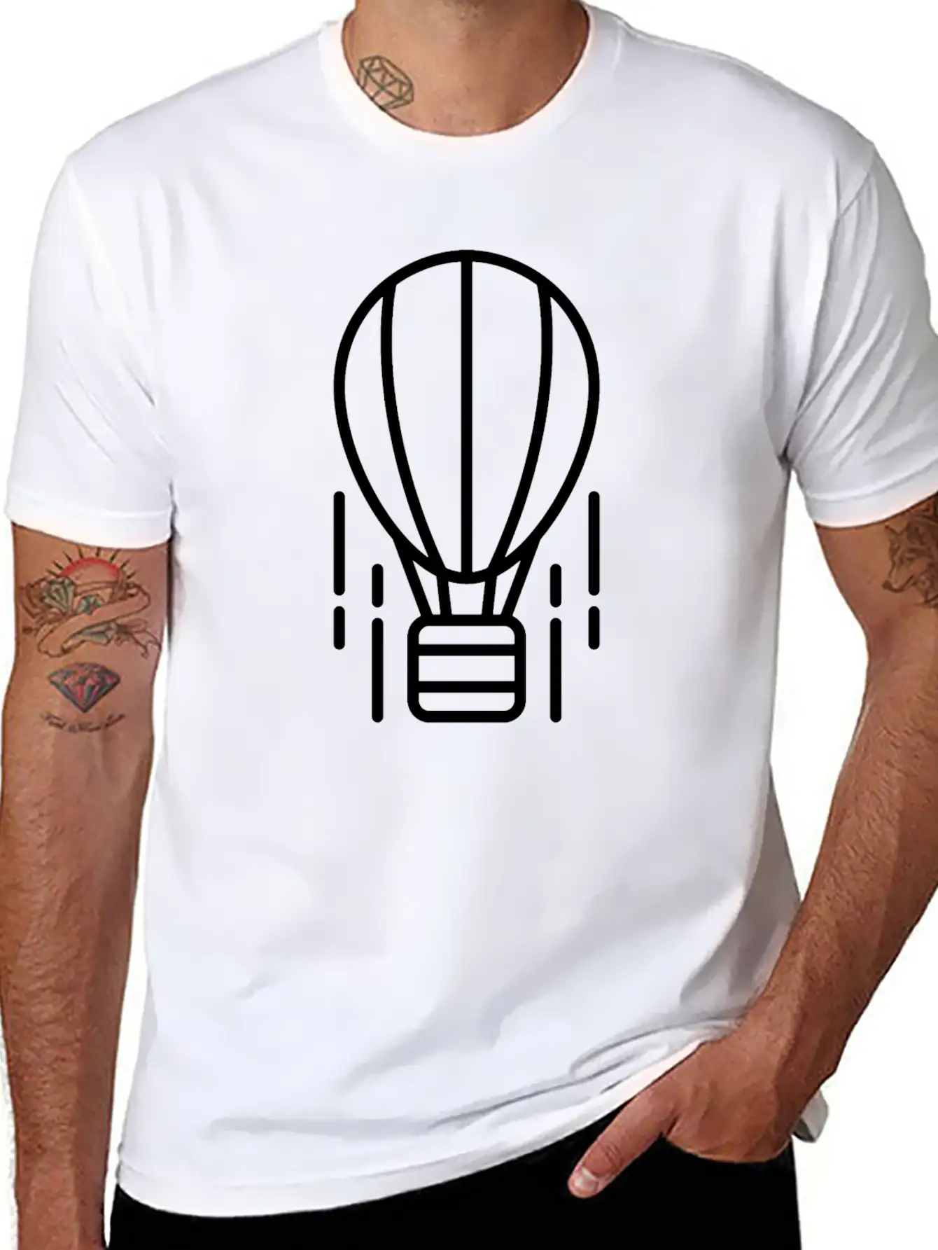 Aerostat Icon Vector Stylish Everyday T-Shirt – Unisex Basic Cotton Tee