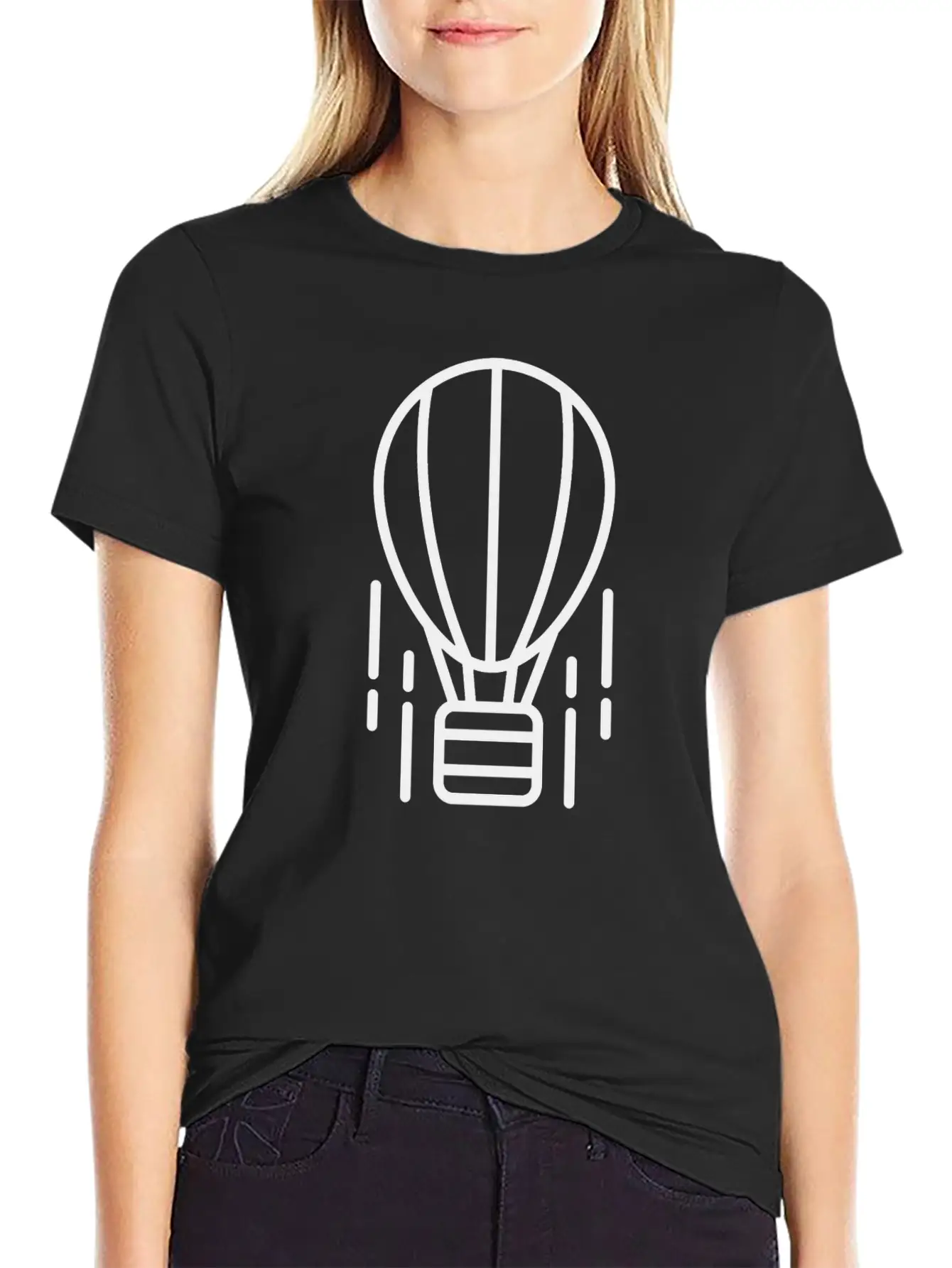 Aerostat Icon Vector Stylish Everyday T-Shirt – Unisex Basic Cotton Tee