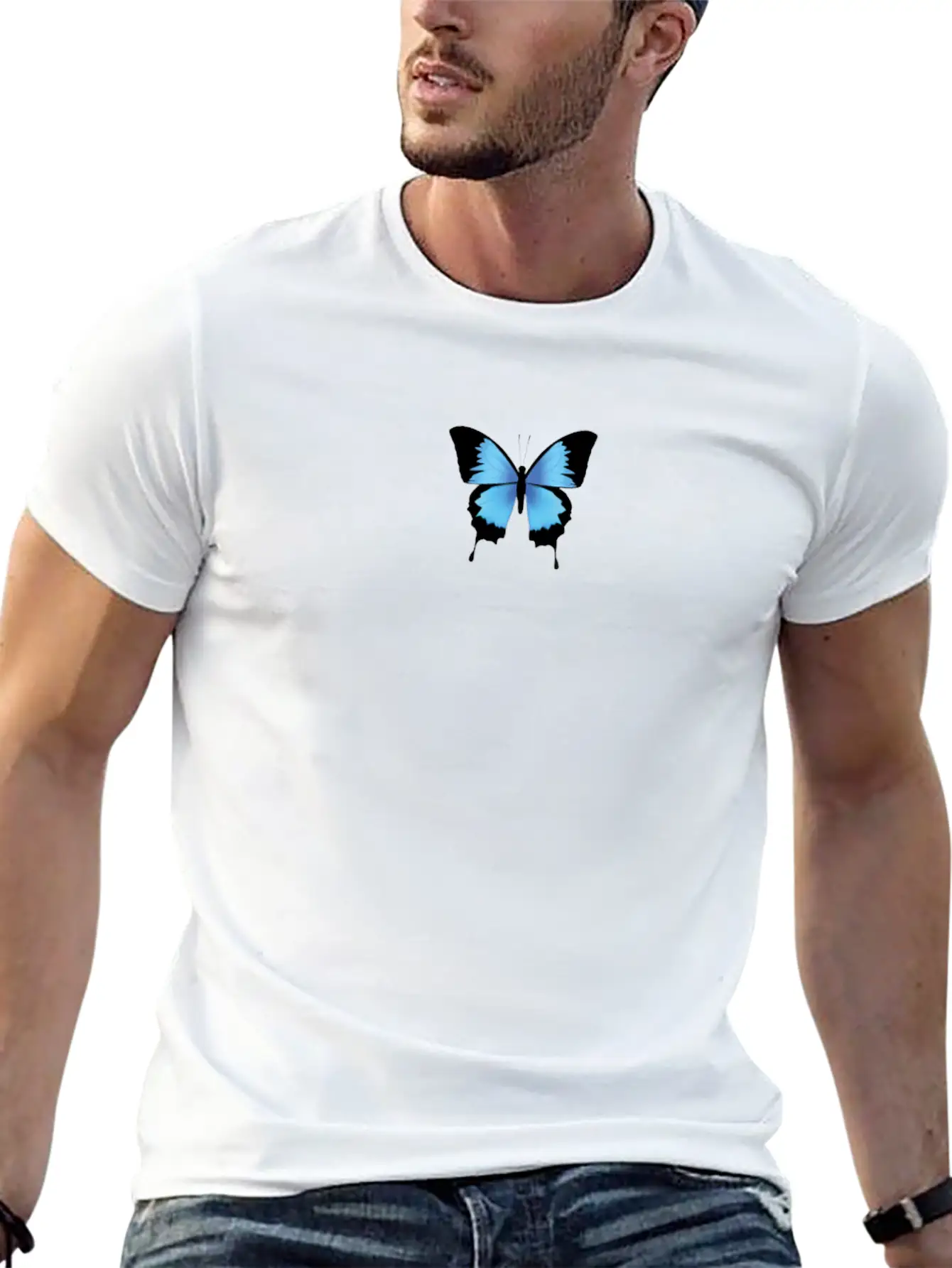 Aesthetic Butterfly Blue - Grunge Soft Grunge Stylish Everyday T-Shirt – Unisex Basic Cotton Tee