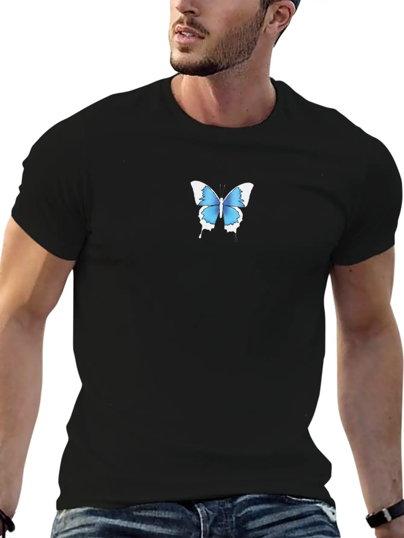 Aesthetic Butterfly Blue - Grunge Soft Grunge Stylish Everyday T-Shirt – Unisex Basic Cotton Tee