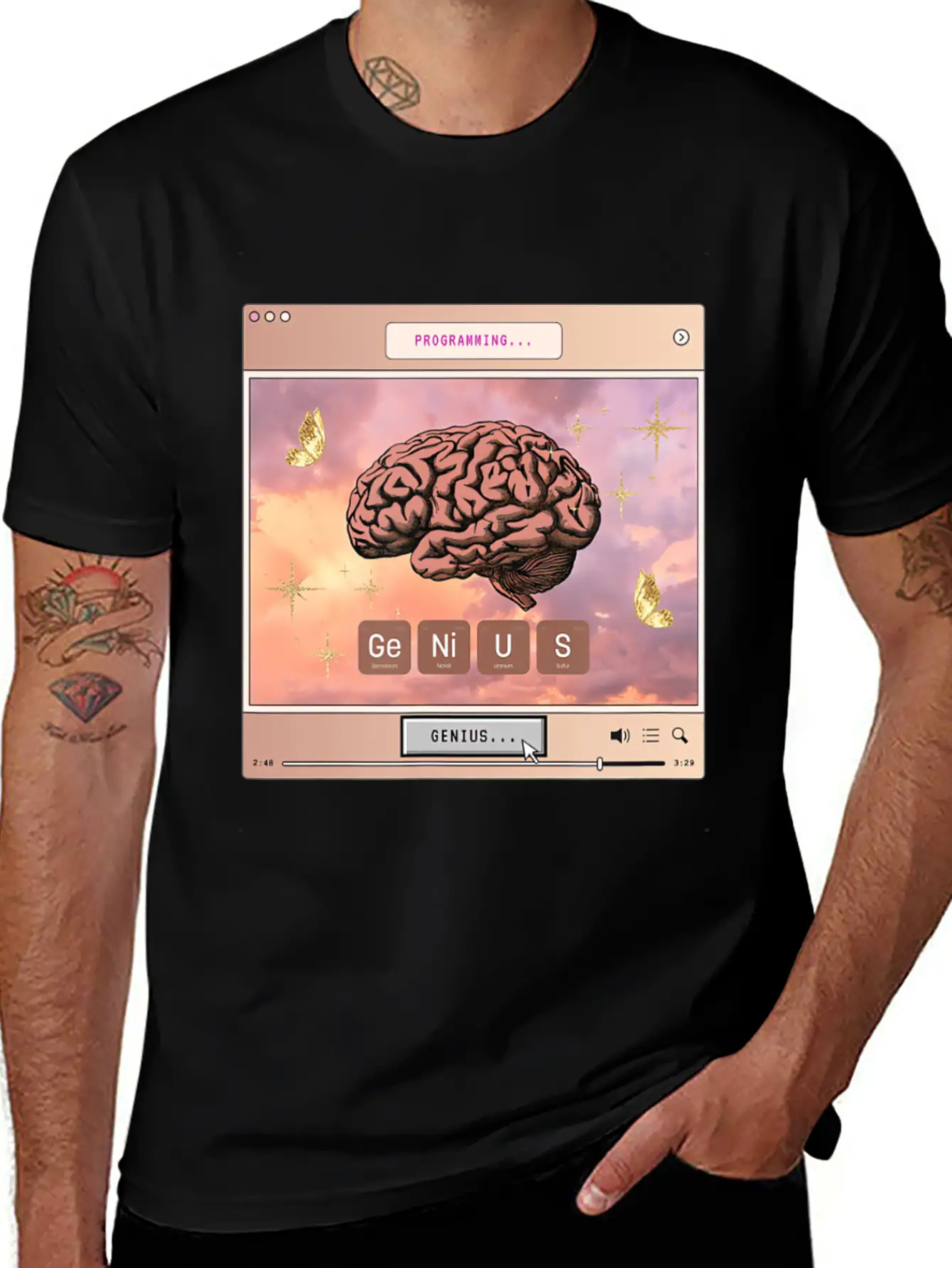 Aesthetic Genius Brain Programming Computer Y2k Gr Relaxed Everyday Tee – Lightweight And Durable Cotton