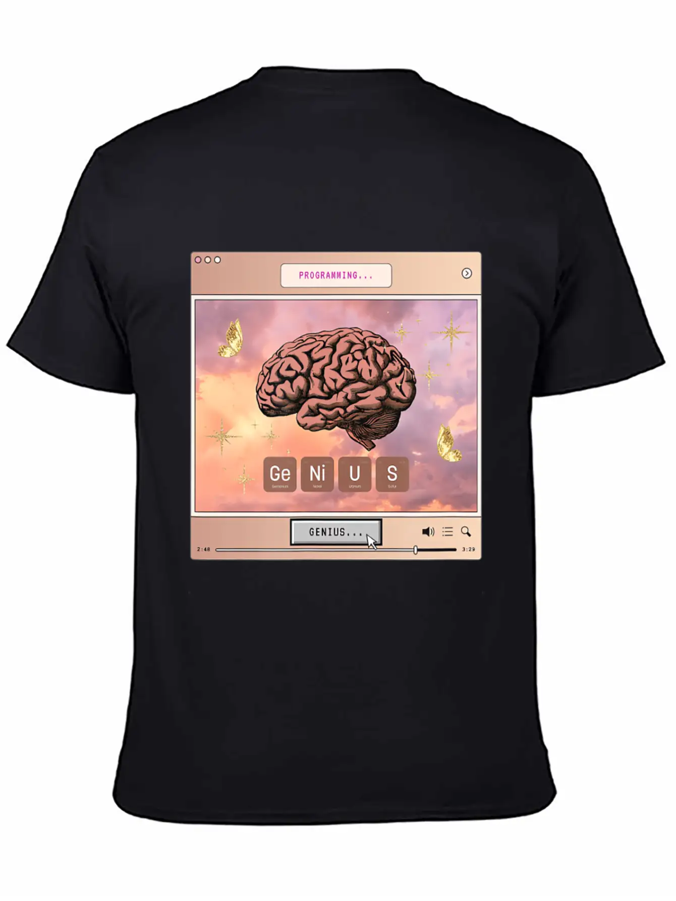 Aesthetic Genius Brain Programming Computer Y2k Gr Relaxed Everyday Tee – Lightweight And Durable Cotton