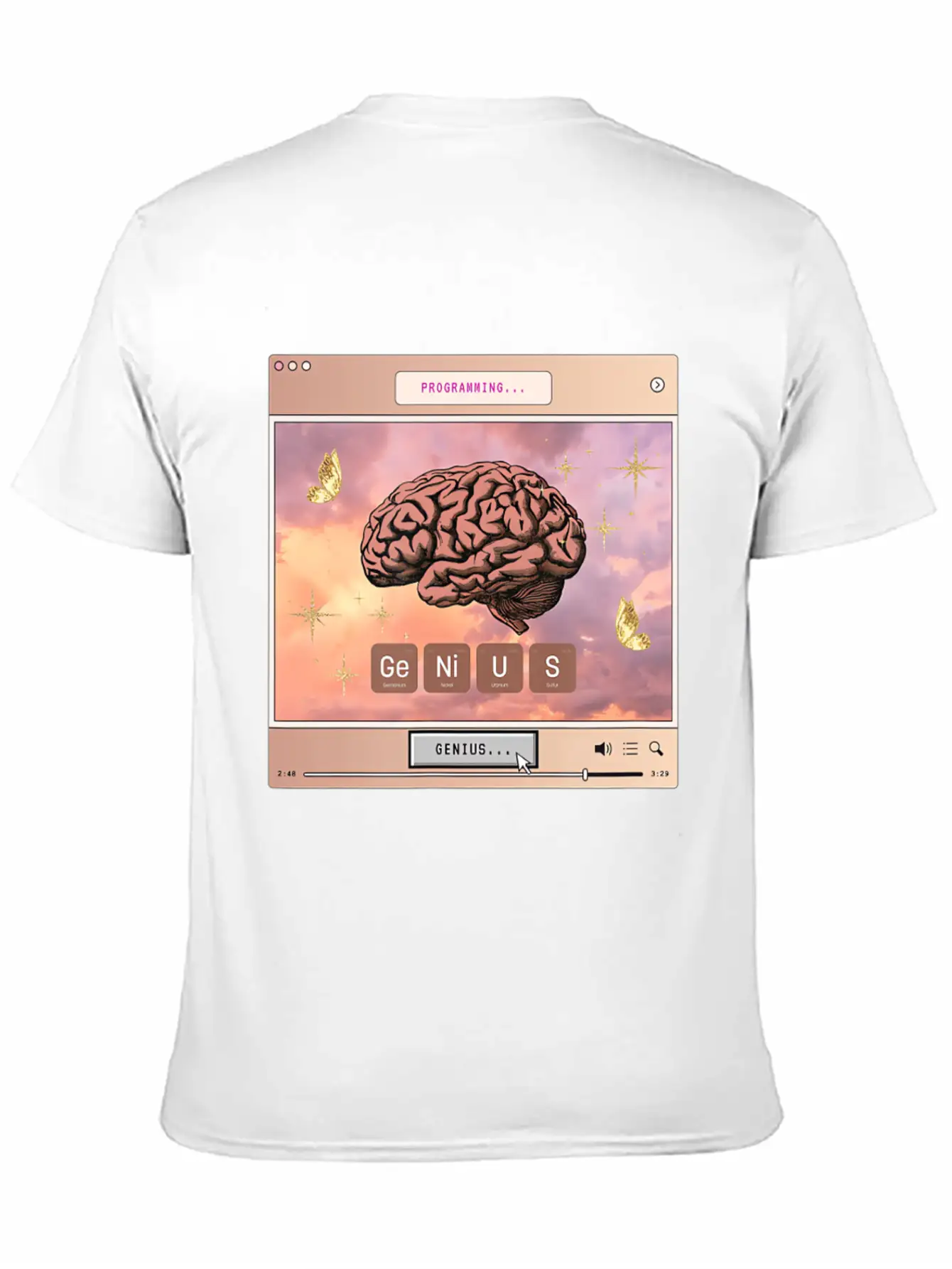 Aesthetic Genius Brain Programming Computer Y2k Gr Relaxed Everyday Tee – Lightweight And Durable Cotton