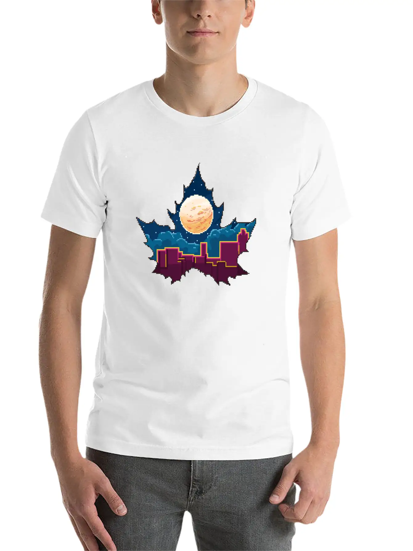 Aesthetic Leaves Modern Fit Casual T-Shirt – Clean And Versatile Design