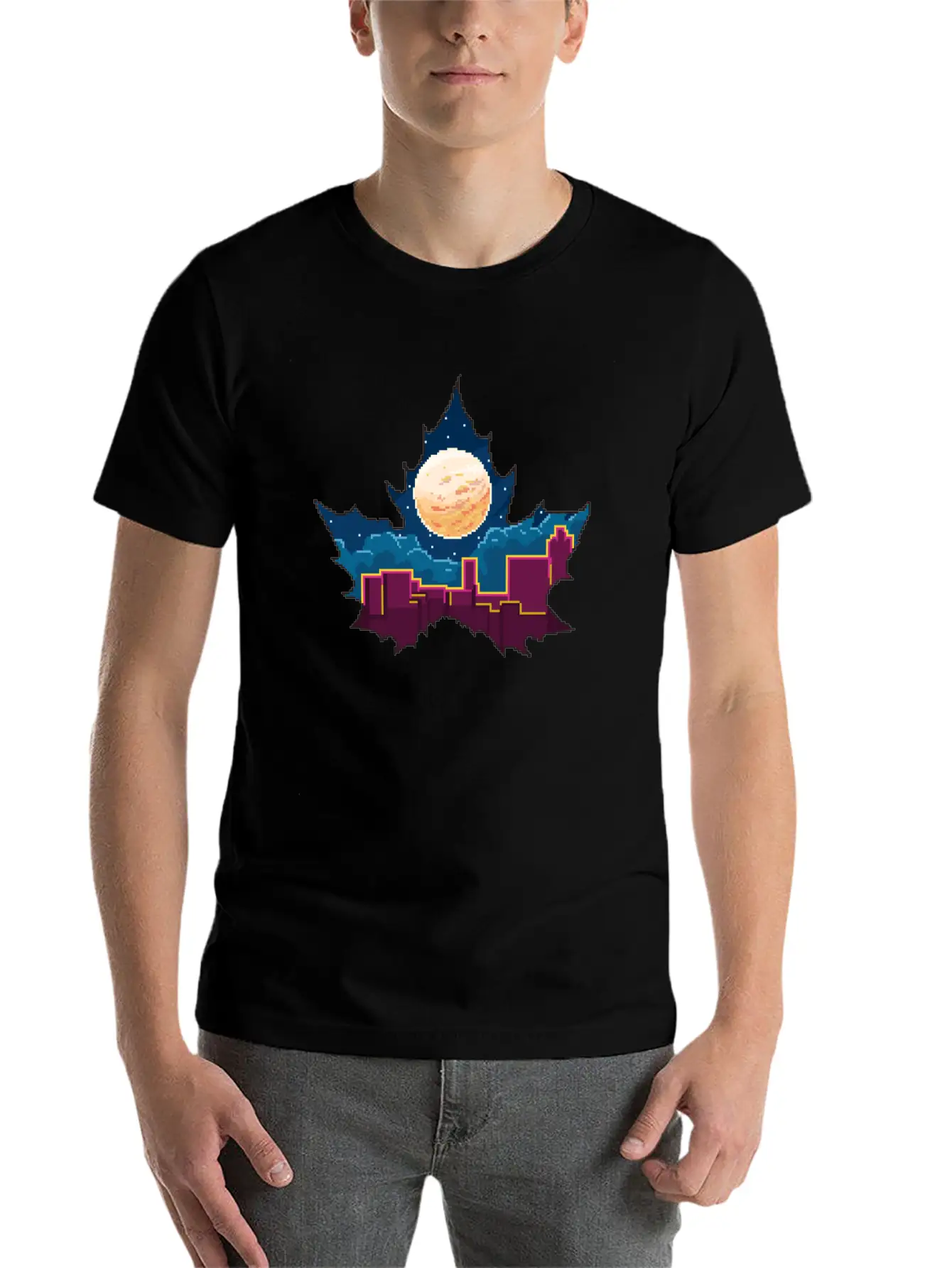 Aesthetic Leaves Modern Fit Casual T-Shirt – Clean And Versatile Design