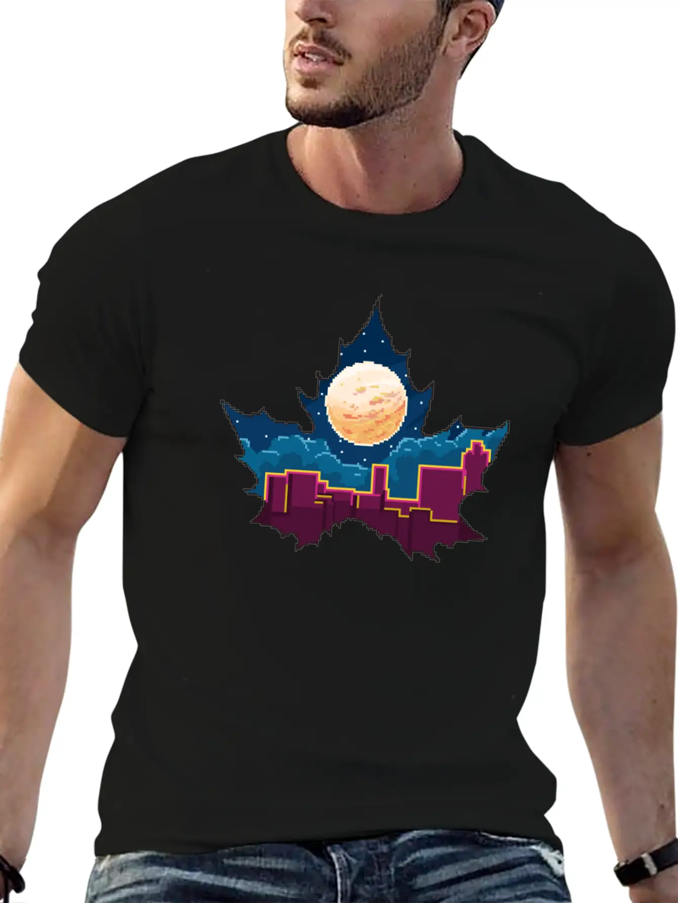 Aesthetic Leaves Modern Fit Casual T-Shirt – Clean And Versatile Design