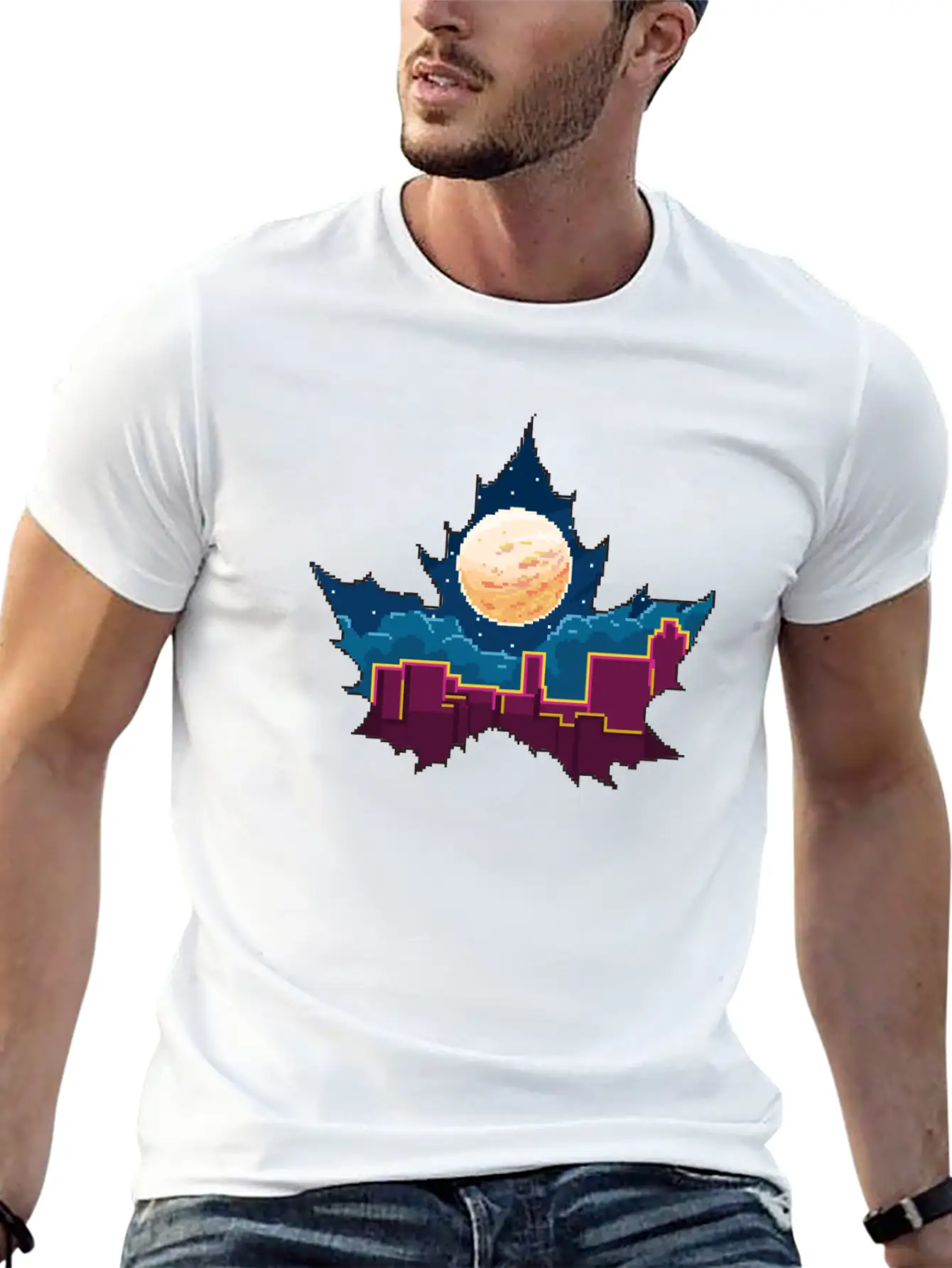 Aesthetic Leaves Modern Fit Casual T-Shirt – Clean And Versatile Design