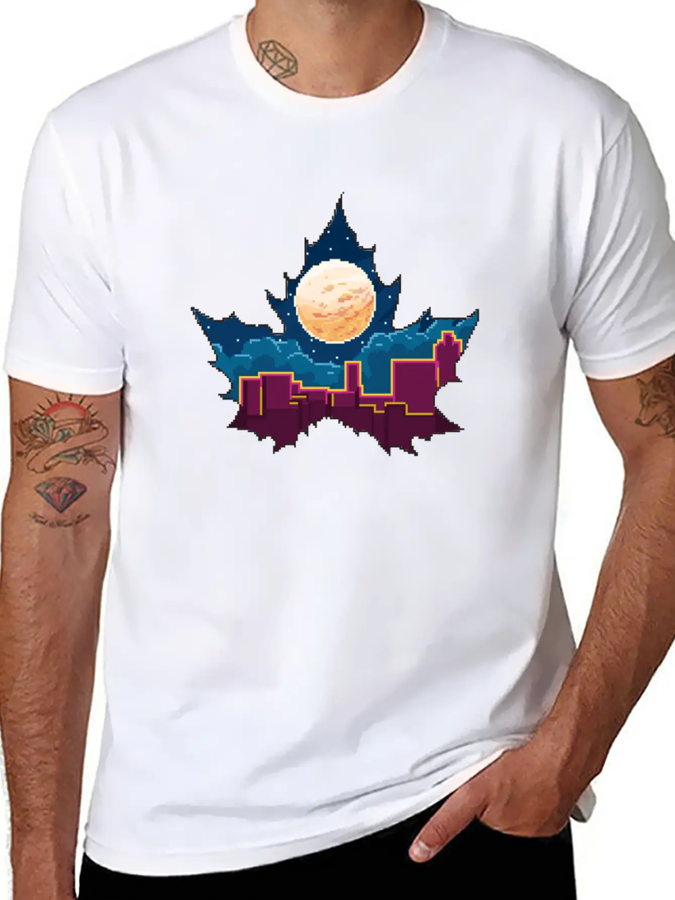 Aesthetic Leaves Modern Fit Casual T-Shirt – Clean And Versatile Design