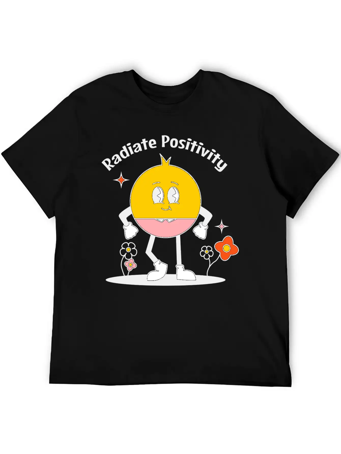 Aesthetic Retro Radiate Positivity Lightweight Cotton T-Shirt – Daily Comfort Graphic Shirt