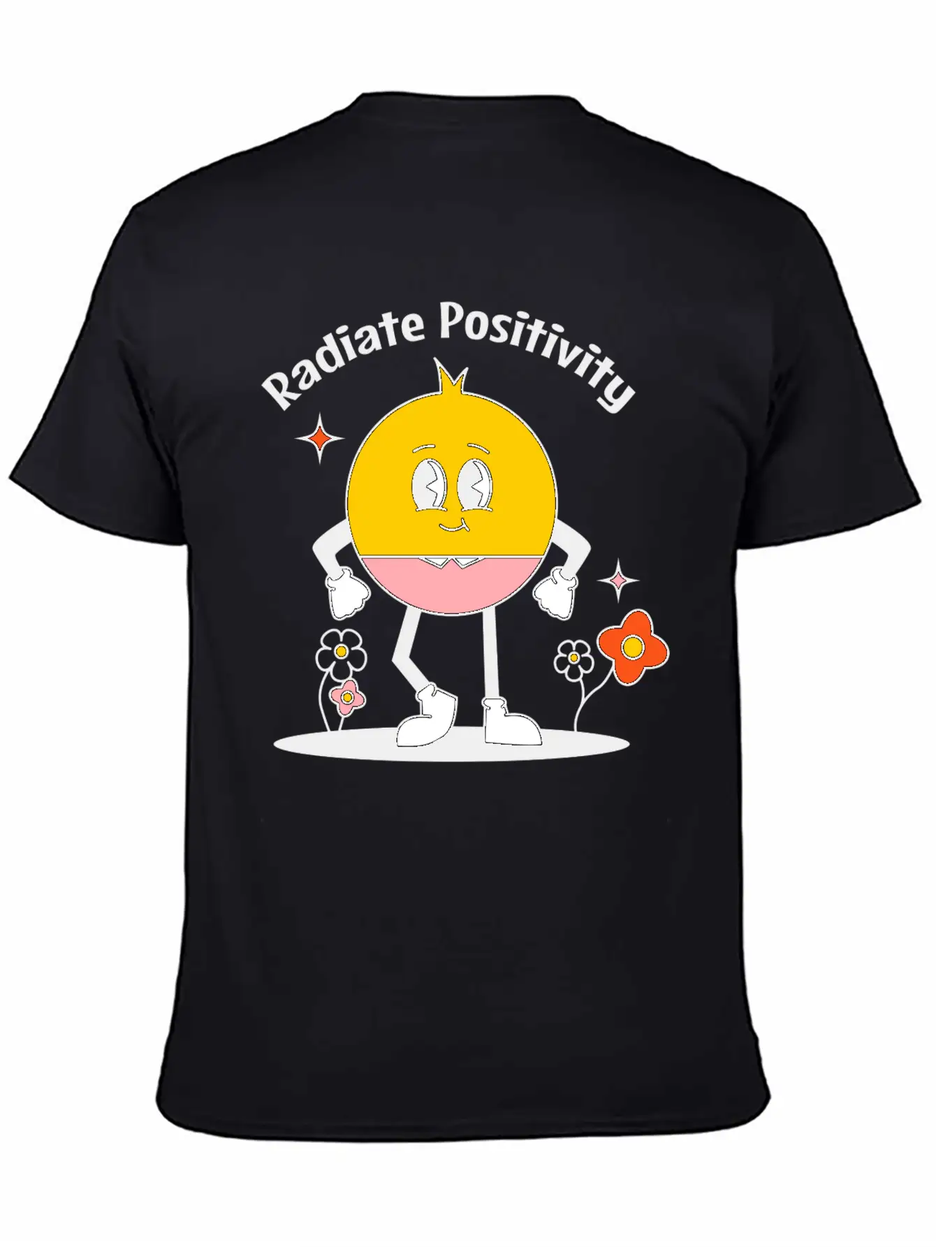 Aesthetic Retro Radiate Positivity Lightweight Cotton T-Shirt – Daily Comfort Graphic Shirt