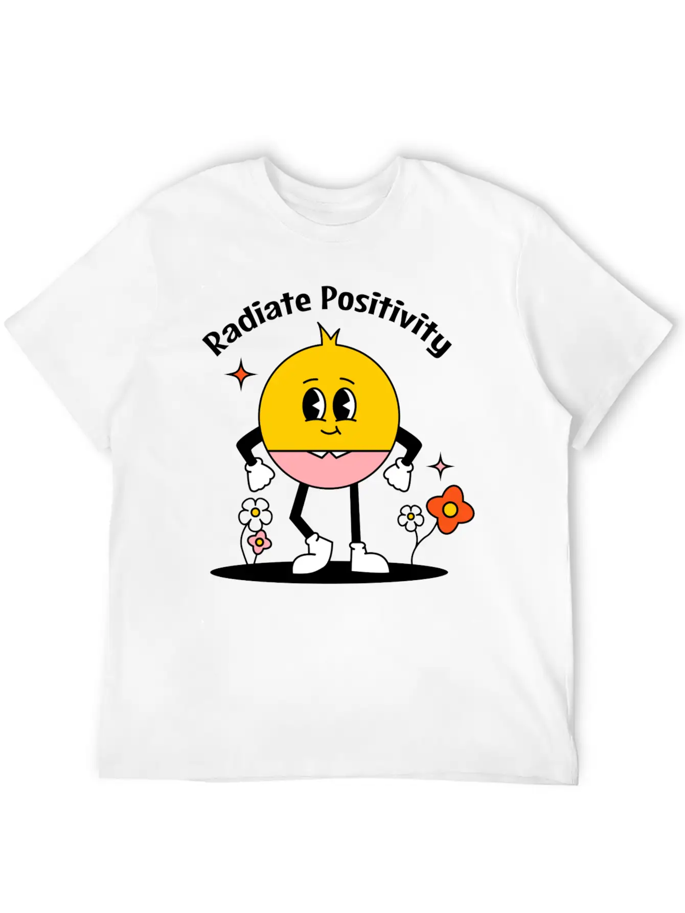 Aesthetic Retro Radiate Positivity Lightweight Cotton T-Shirt – Daily Comfort Graphic Shirt