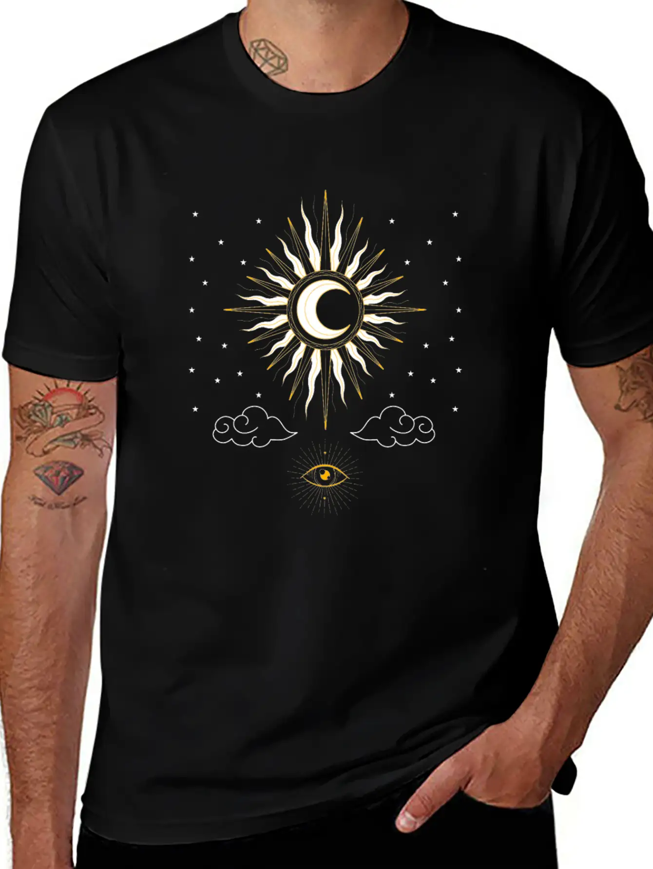 Aesthetic Tarot Sun Witches Sun Moon Classic Fit Graphic Tee For Daily Comfort – Unisex Cotton Shirt