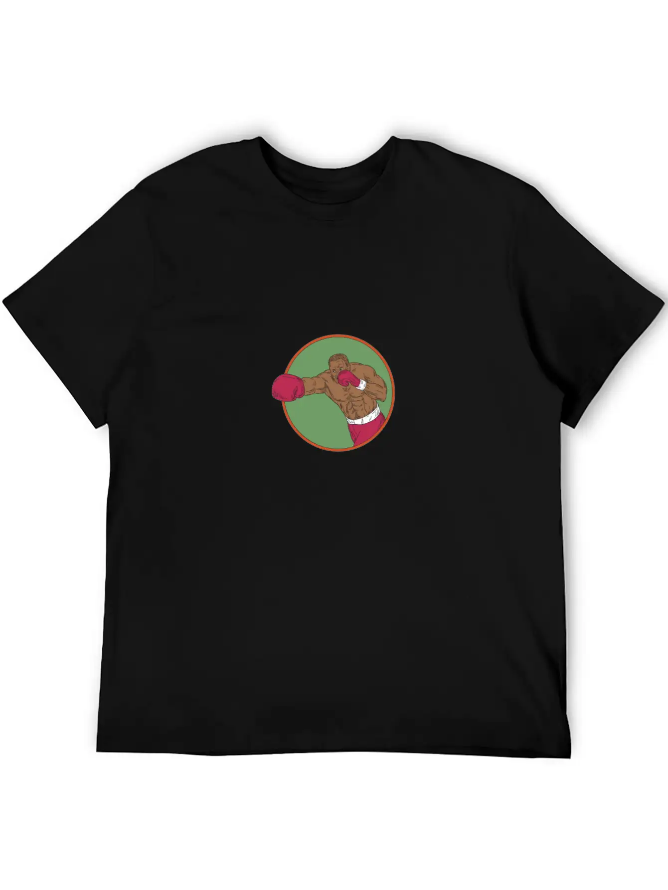 African-American Boxer Right Hook Circle Drawing Relaxed Everyday Tee – Lightweight And Durable Cotton